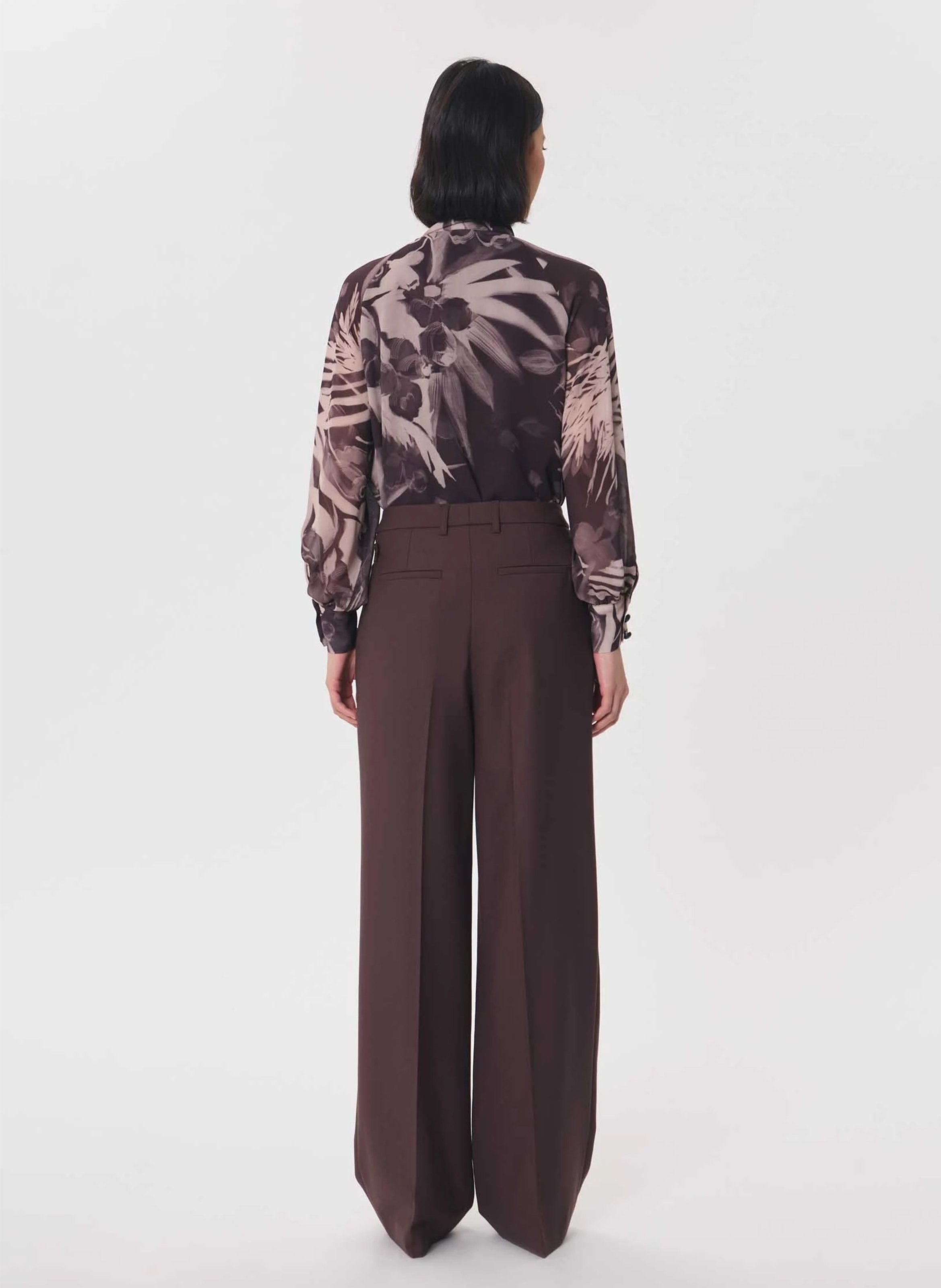 Wide-leg high-rise pants TARA JARMON Brown