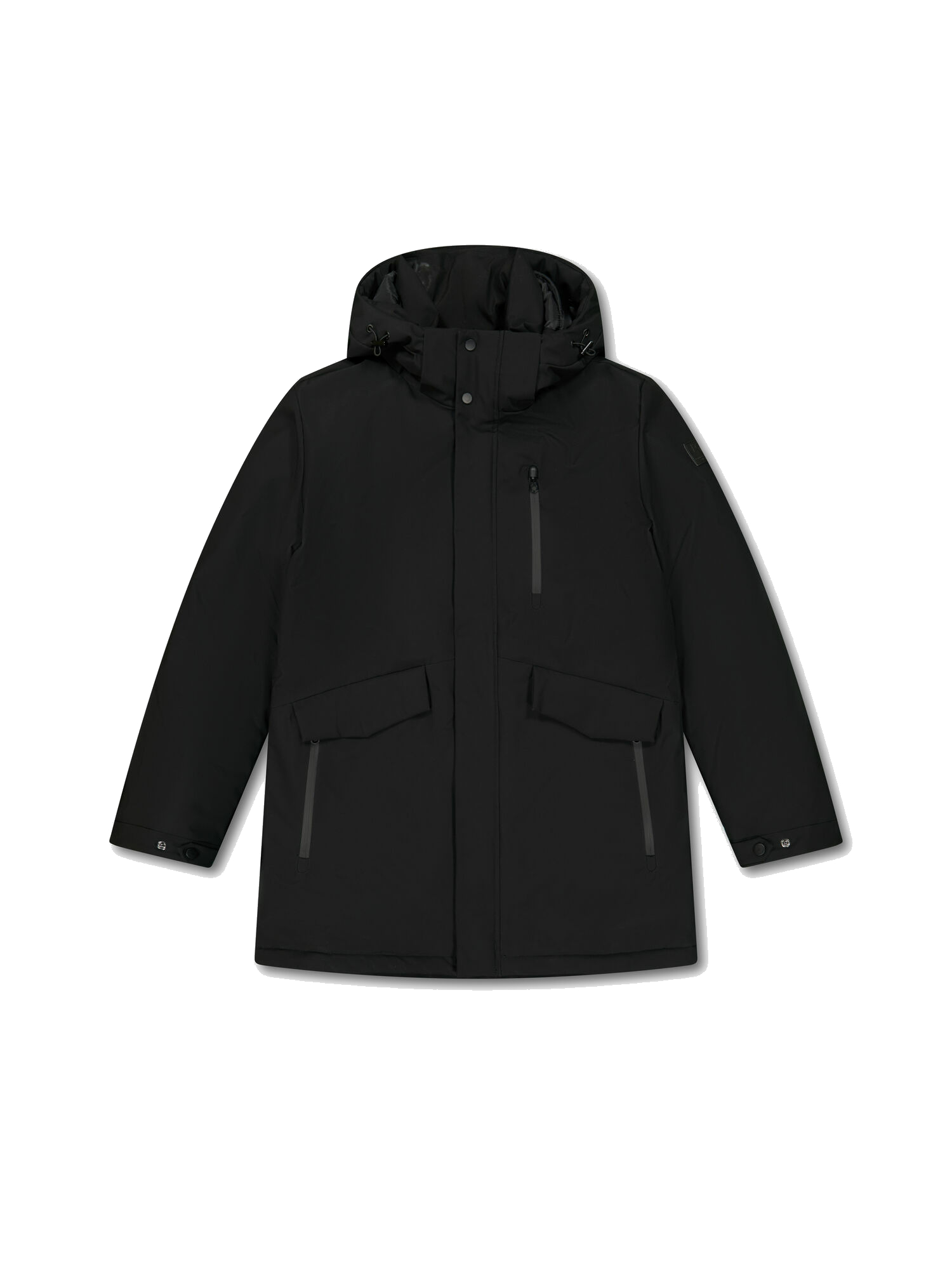 Zip-up hooded parka LE TEMPS DES CERISES Black