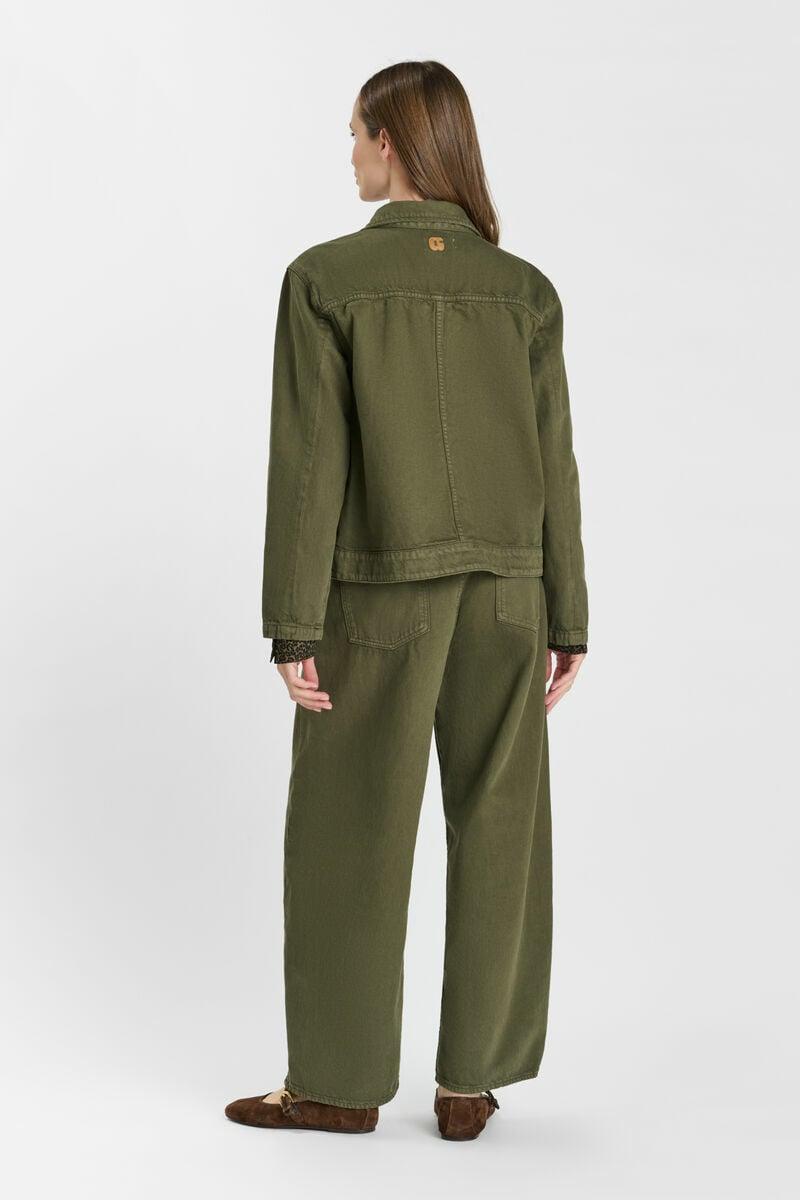 Buttoned shirt-collar jacket LE TEMPS DES CERISES Khaki