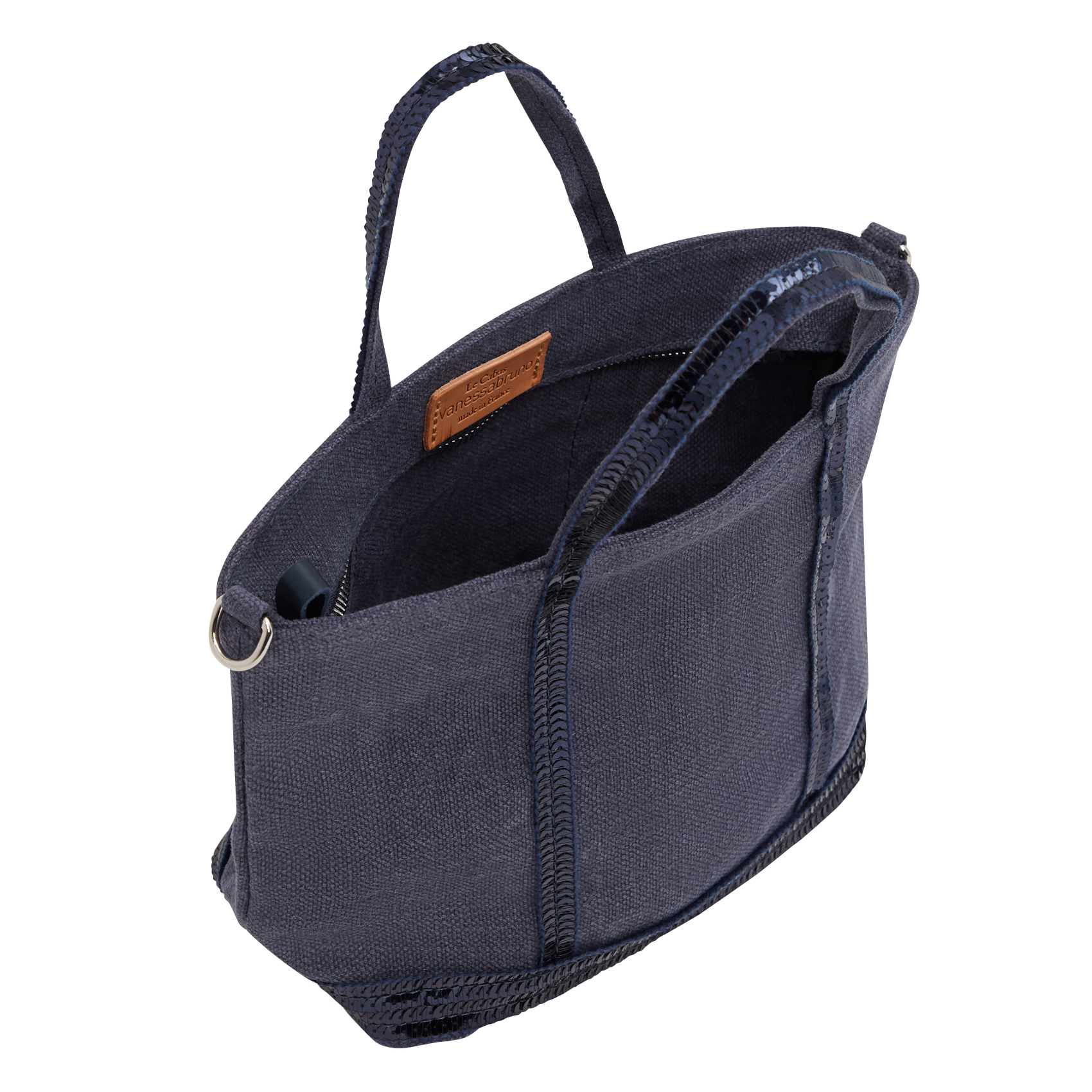 Sequined linen tote bag VANESSA BRUNO Blue
