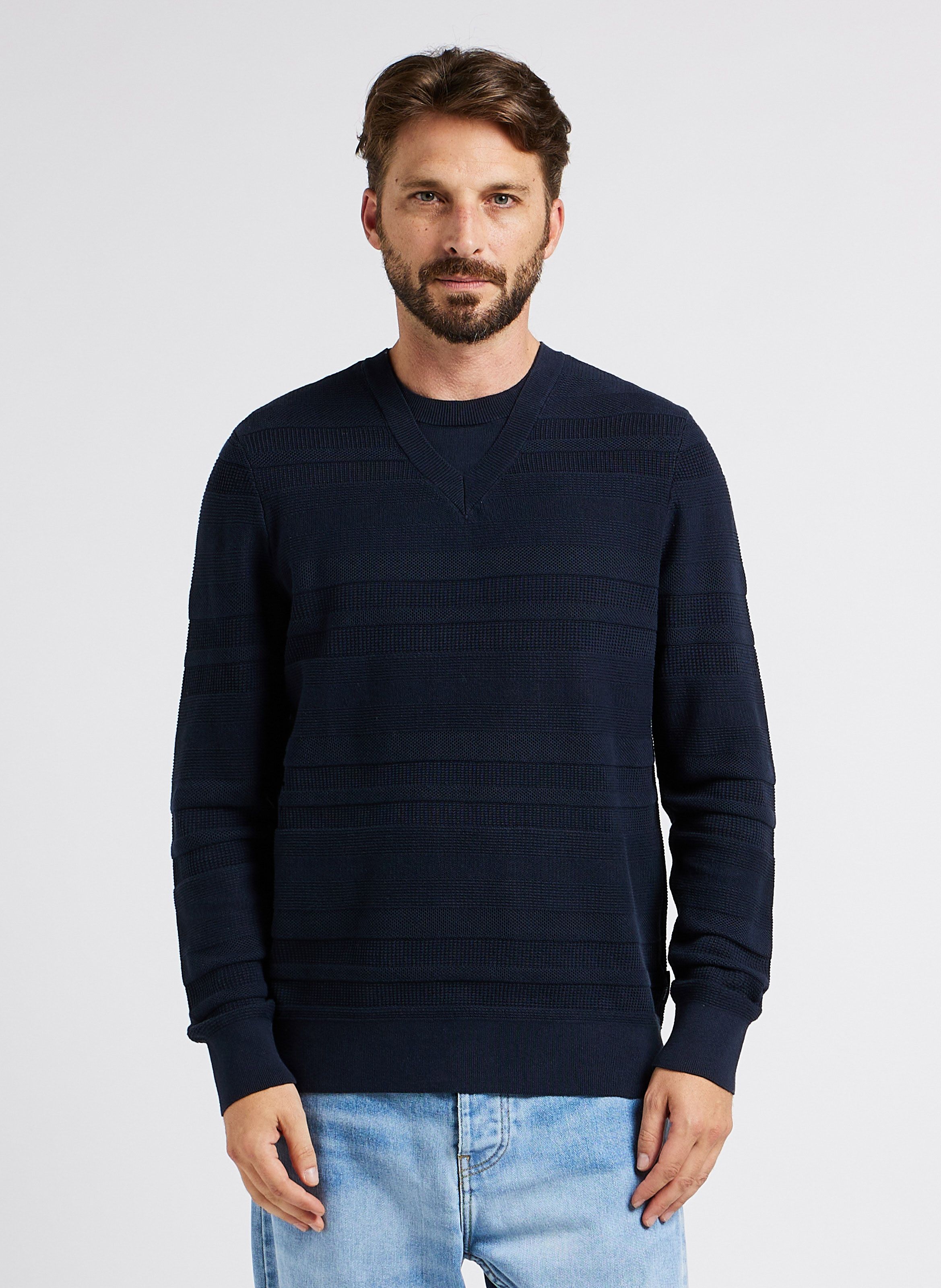 Cotton Round neck Sweater Navy Armani Exchange Men Place des