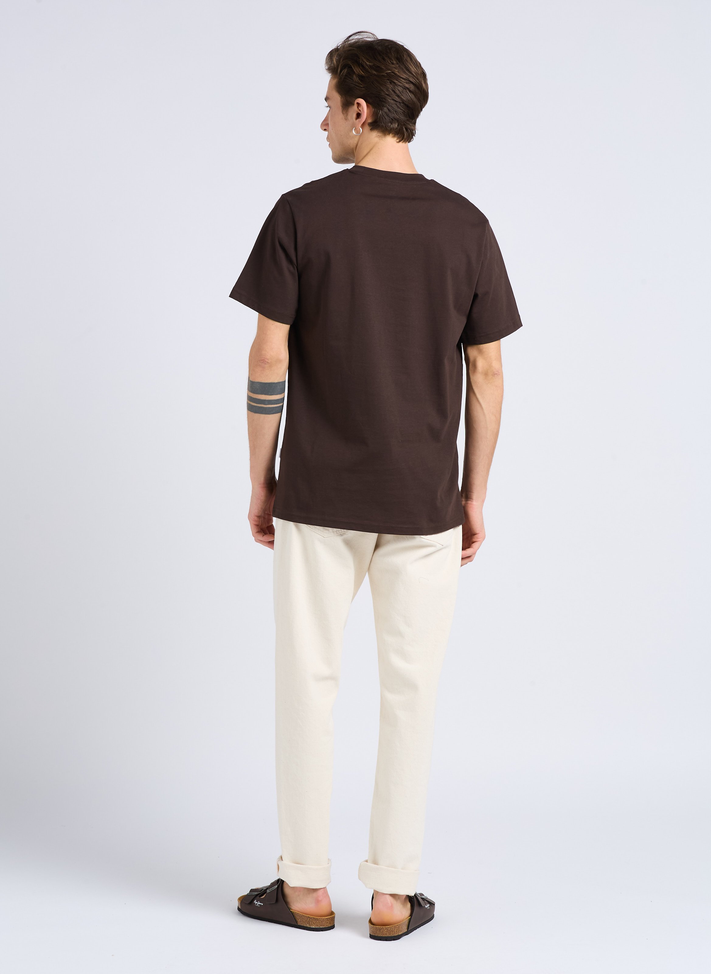 Tapered cotton dot effect regular-fit jeans EDWIN Beige