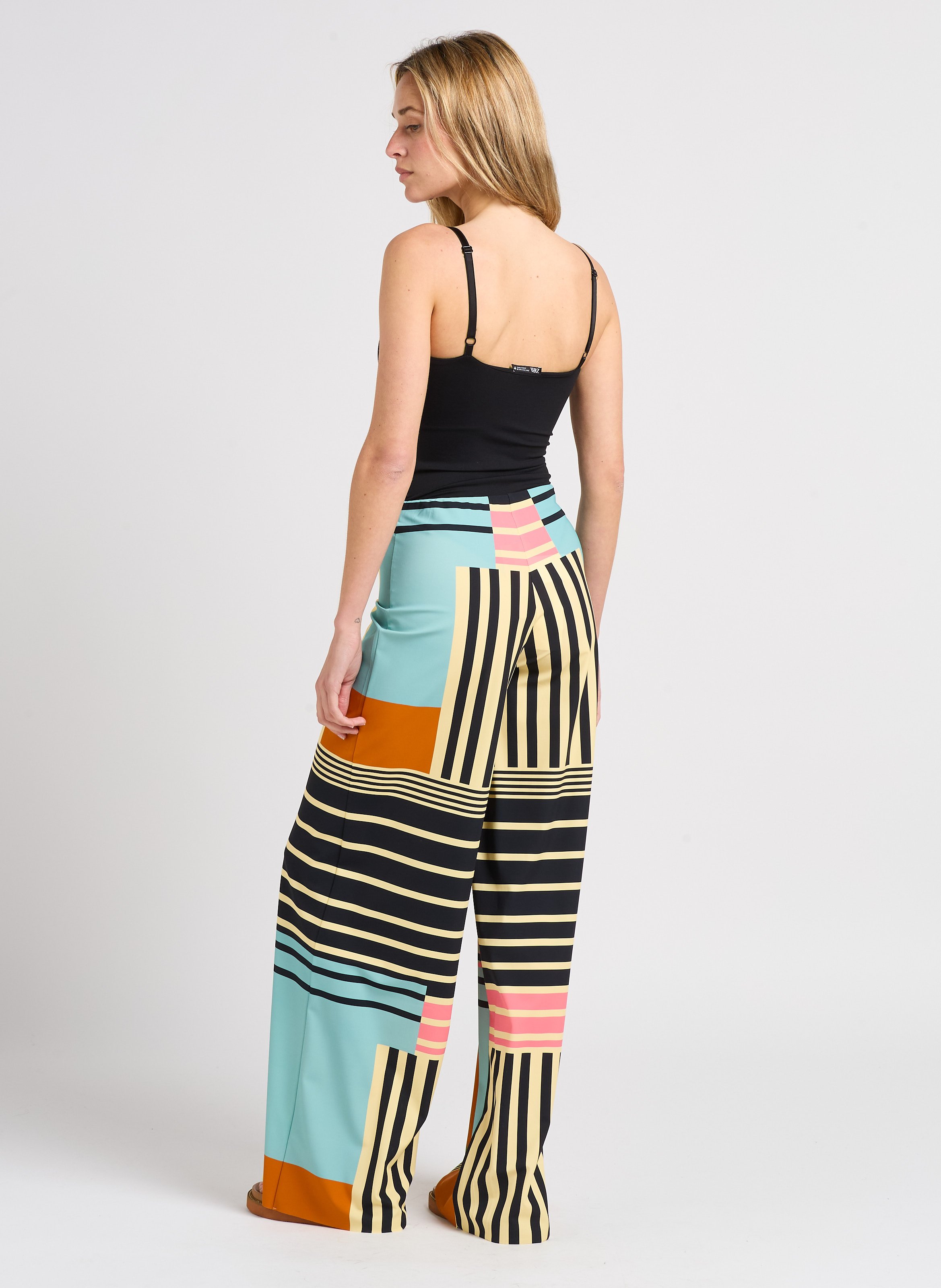 Wijde broek met print Veelkleurig