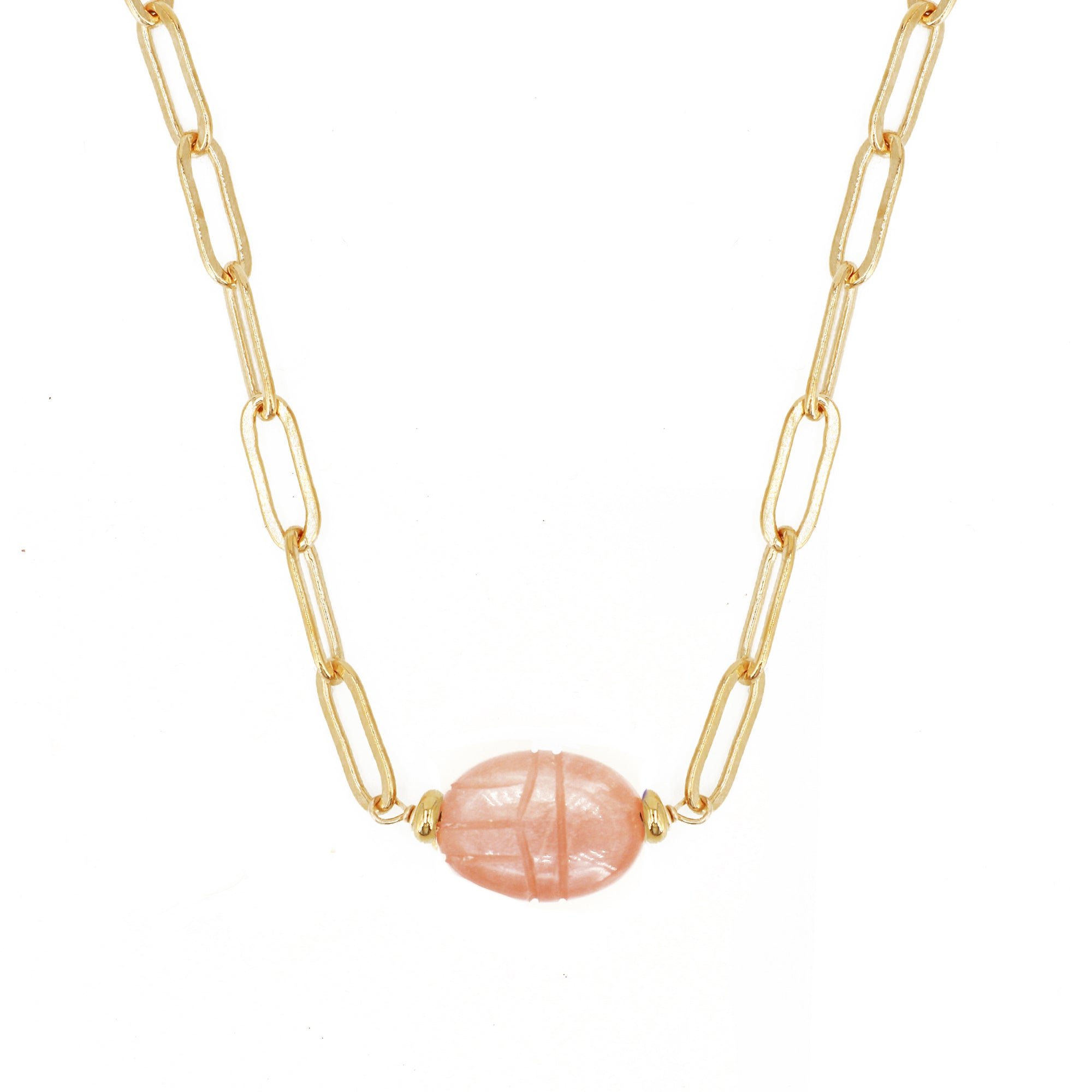 Scarab necklace NILAI Pink