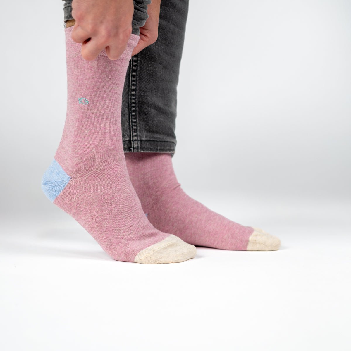 Solid combed cotton socks BILLYBELT Pink