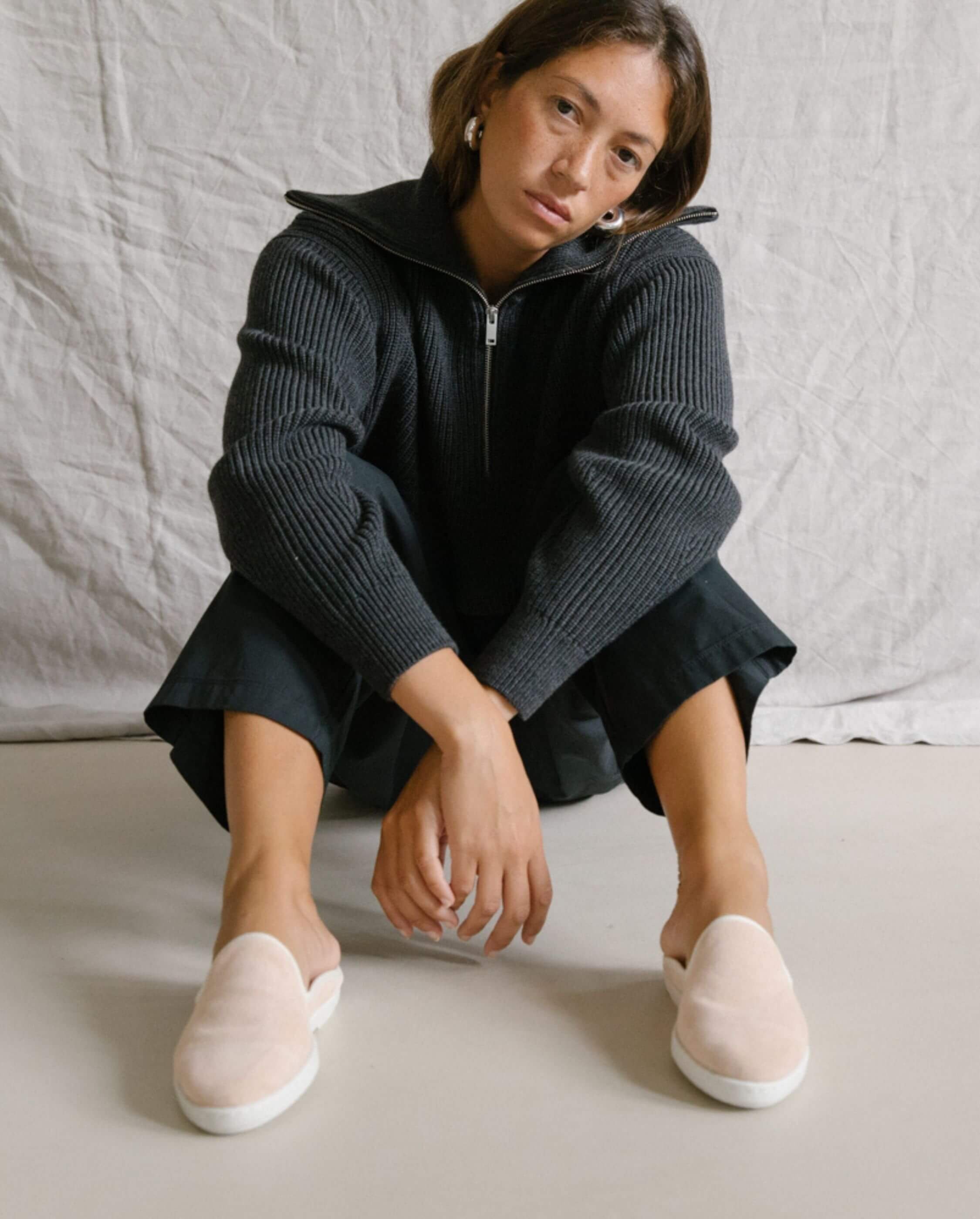 Women's leather mule, pink ANGARDE Pink