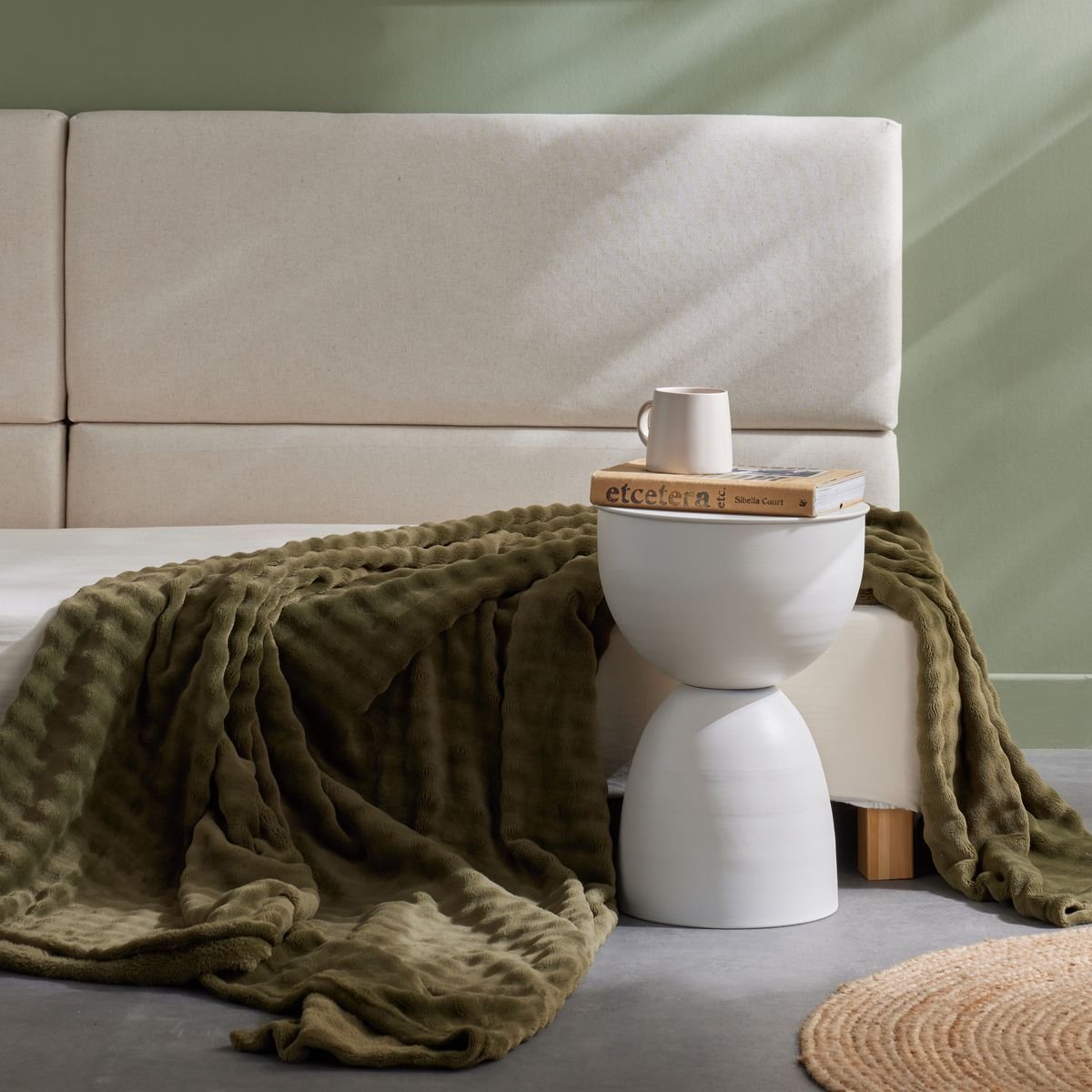 Plain checkered pattern TODAY LINGE DE MAISON Green