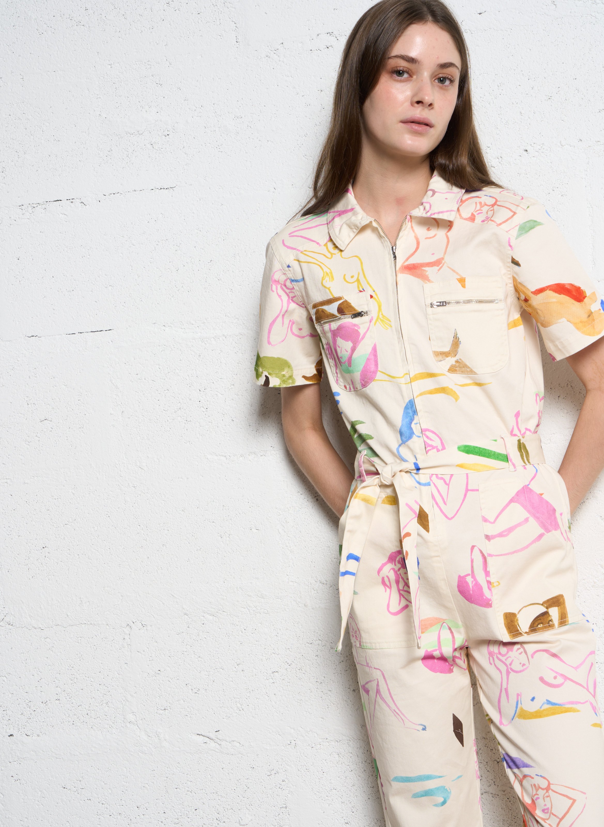 Gerade geschnittener Jumpsuit aus Baumwolle G.KERO Rosa