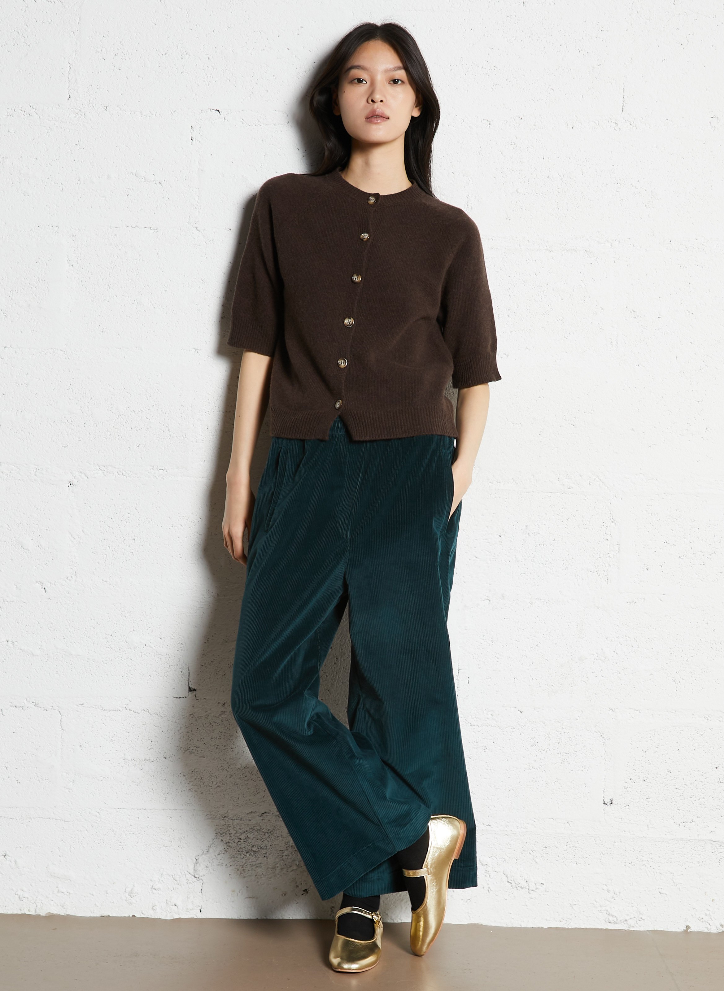 Straight-fit vest van wolmix SUZIE WINKLE Bruin