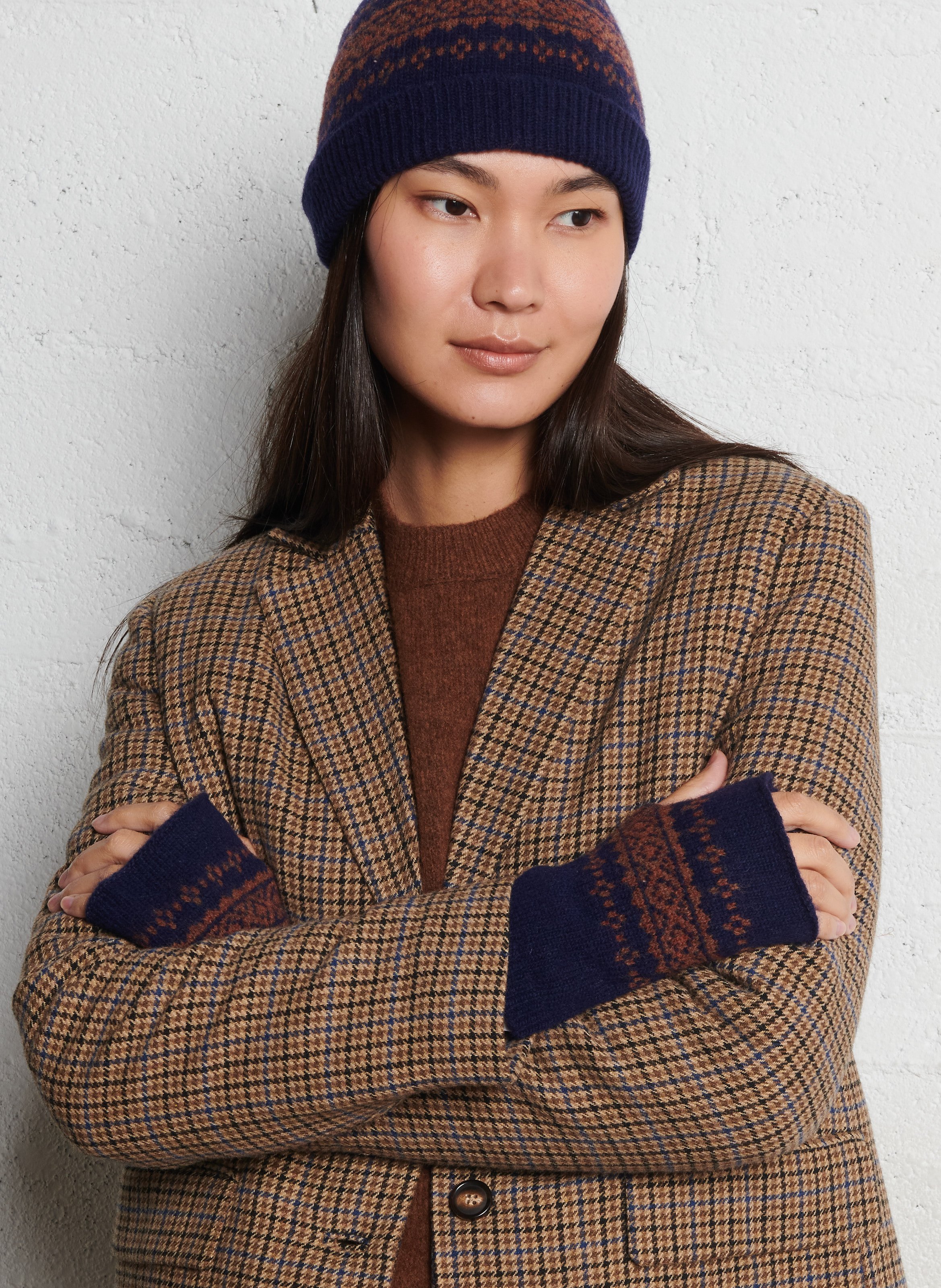 Mitaines en laine mélangée NICE THINGS Bleu