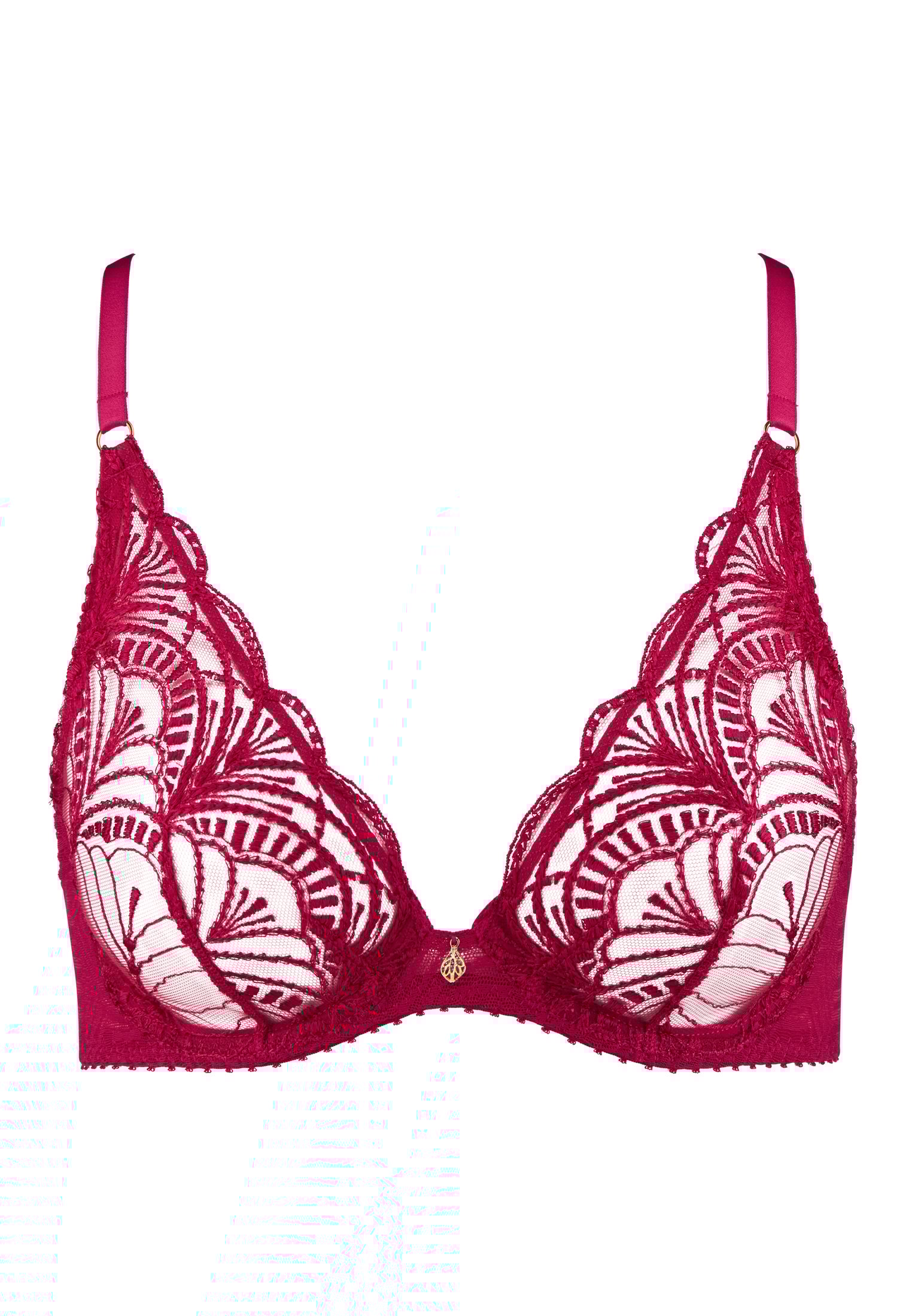 A la Folie kohl black underwired triangle bra AUBADE Red