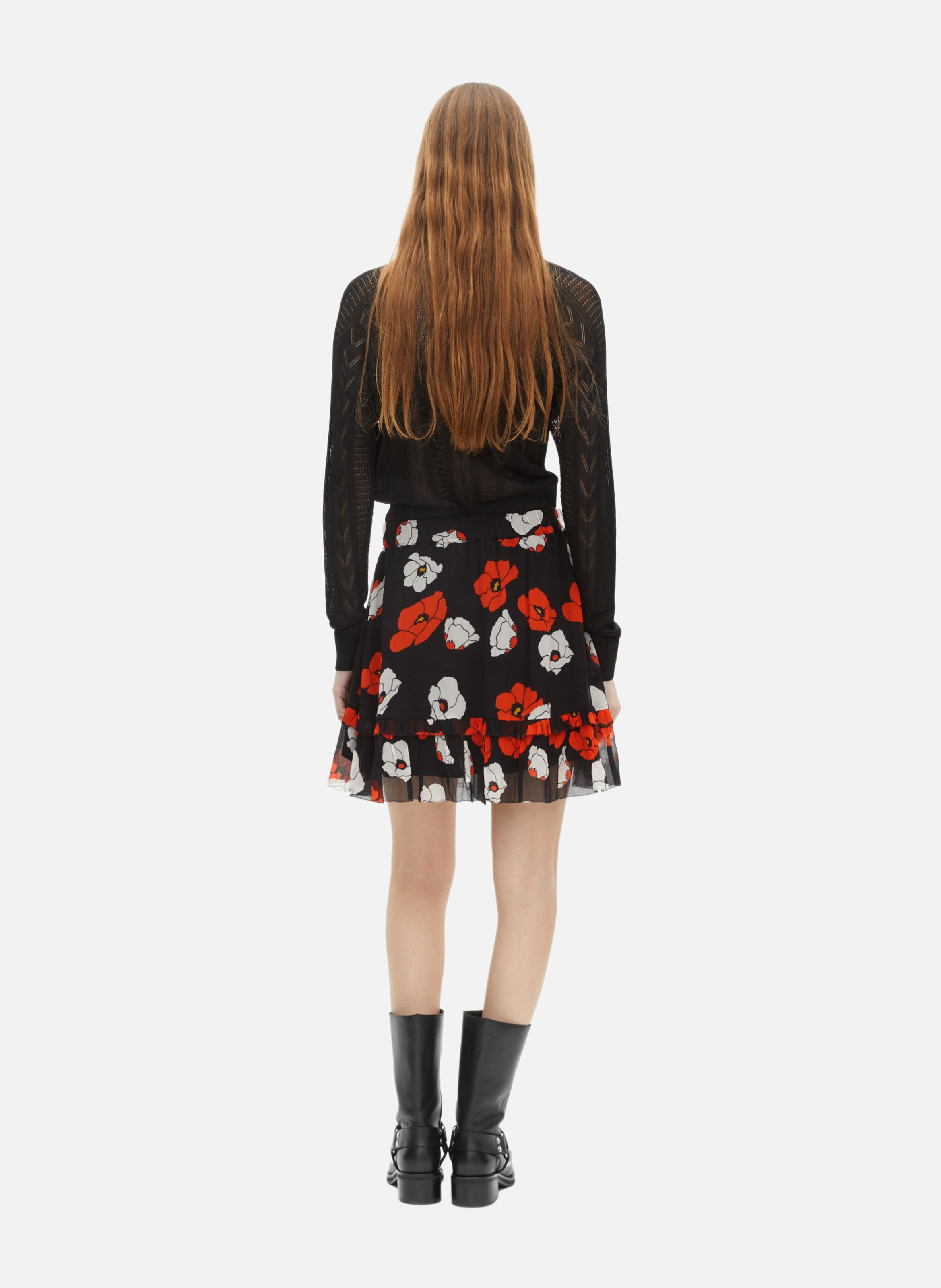 Short floral print skirt THE KOOPLES Black