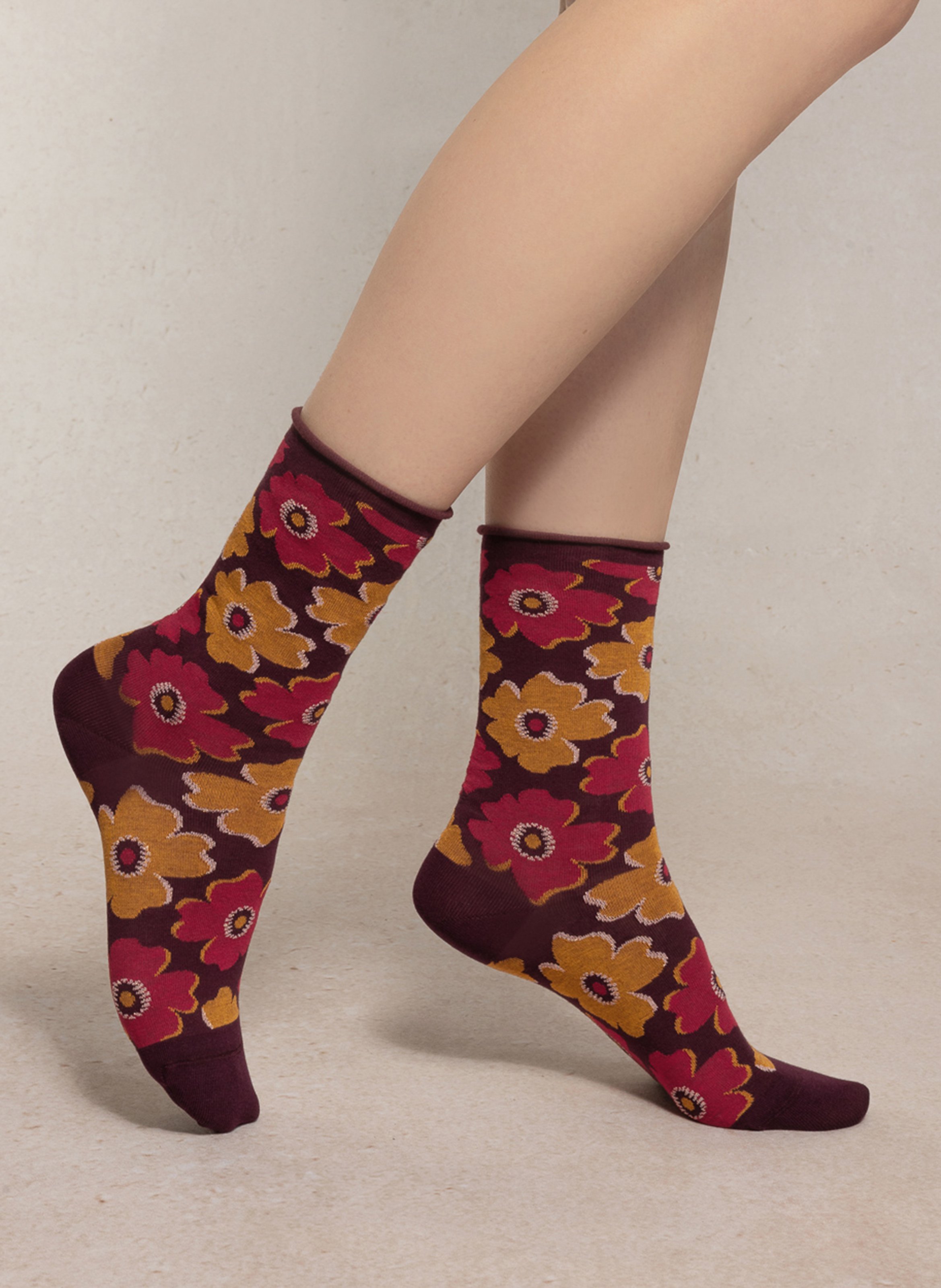 Printed cotton-blend socks BLEUFORET Purple