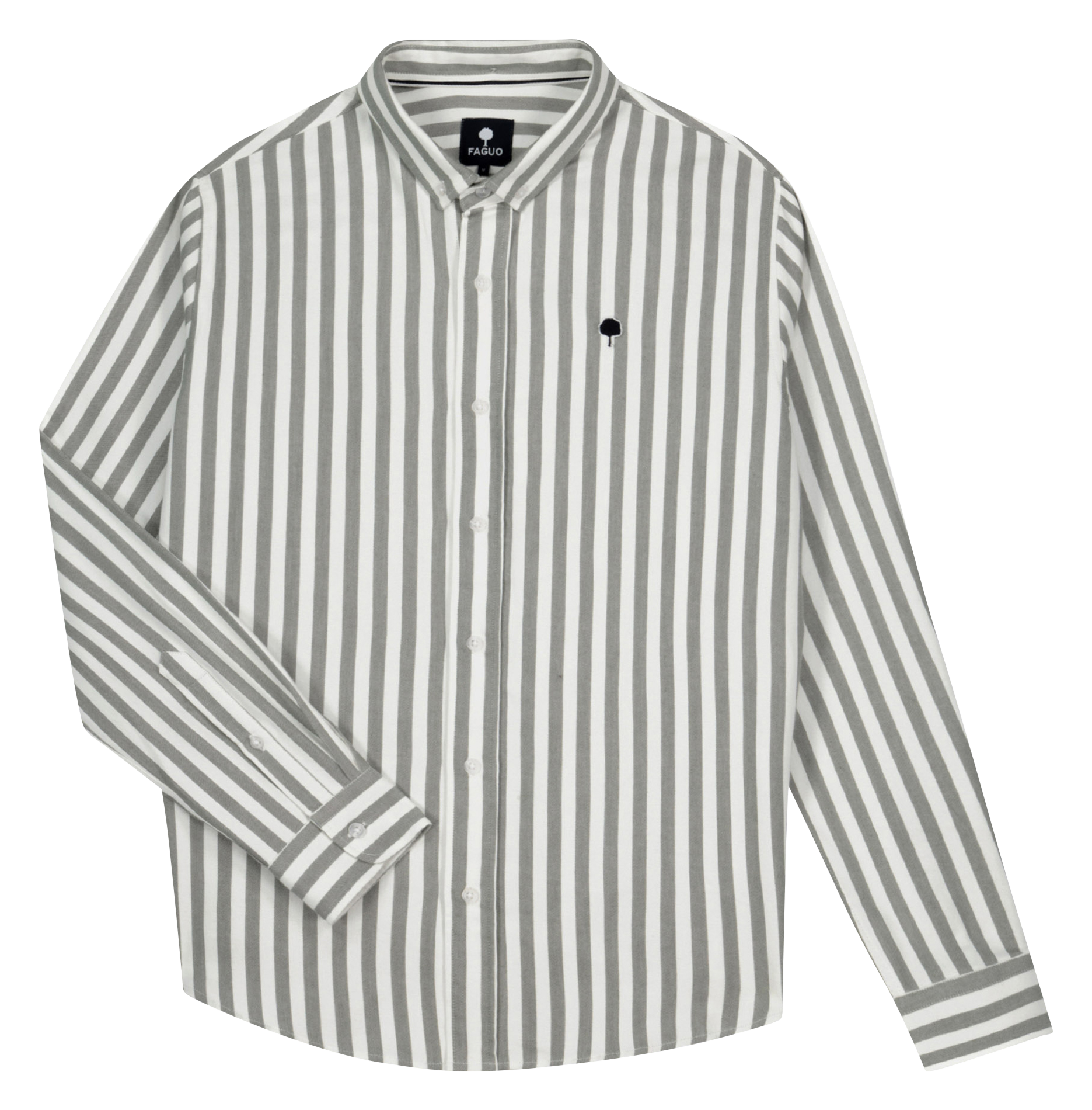 Chemise col classique en coton FAGUO Kaki