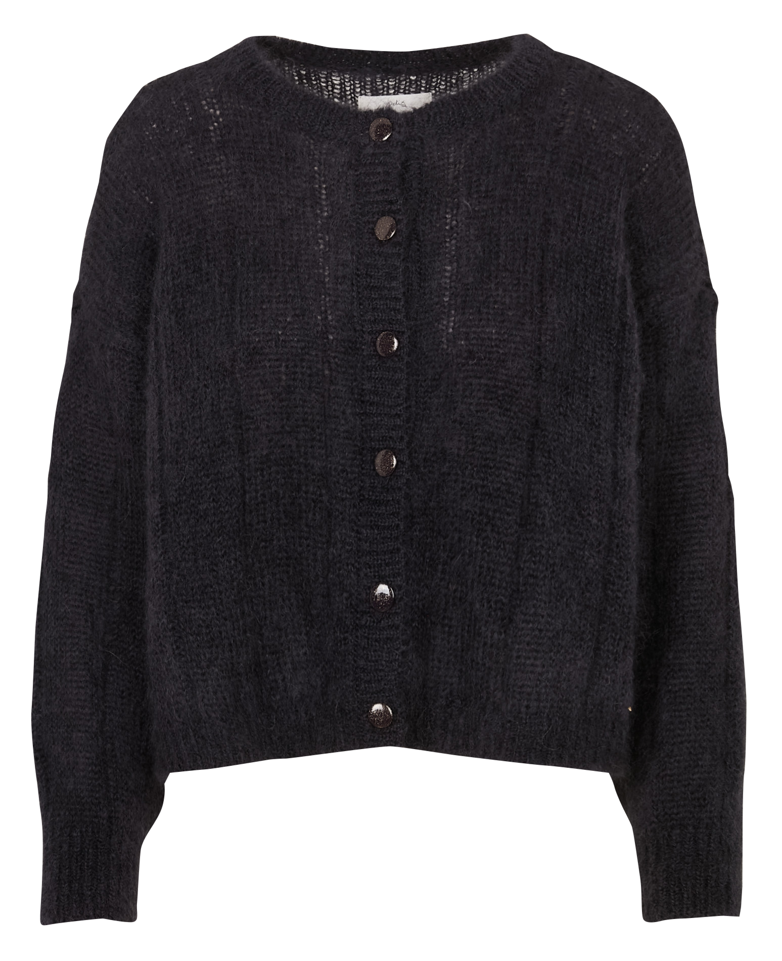 Oversized fluffy wool blend vest DES PETITS HAUTS Black