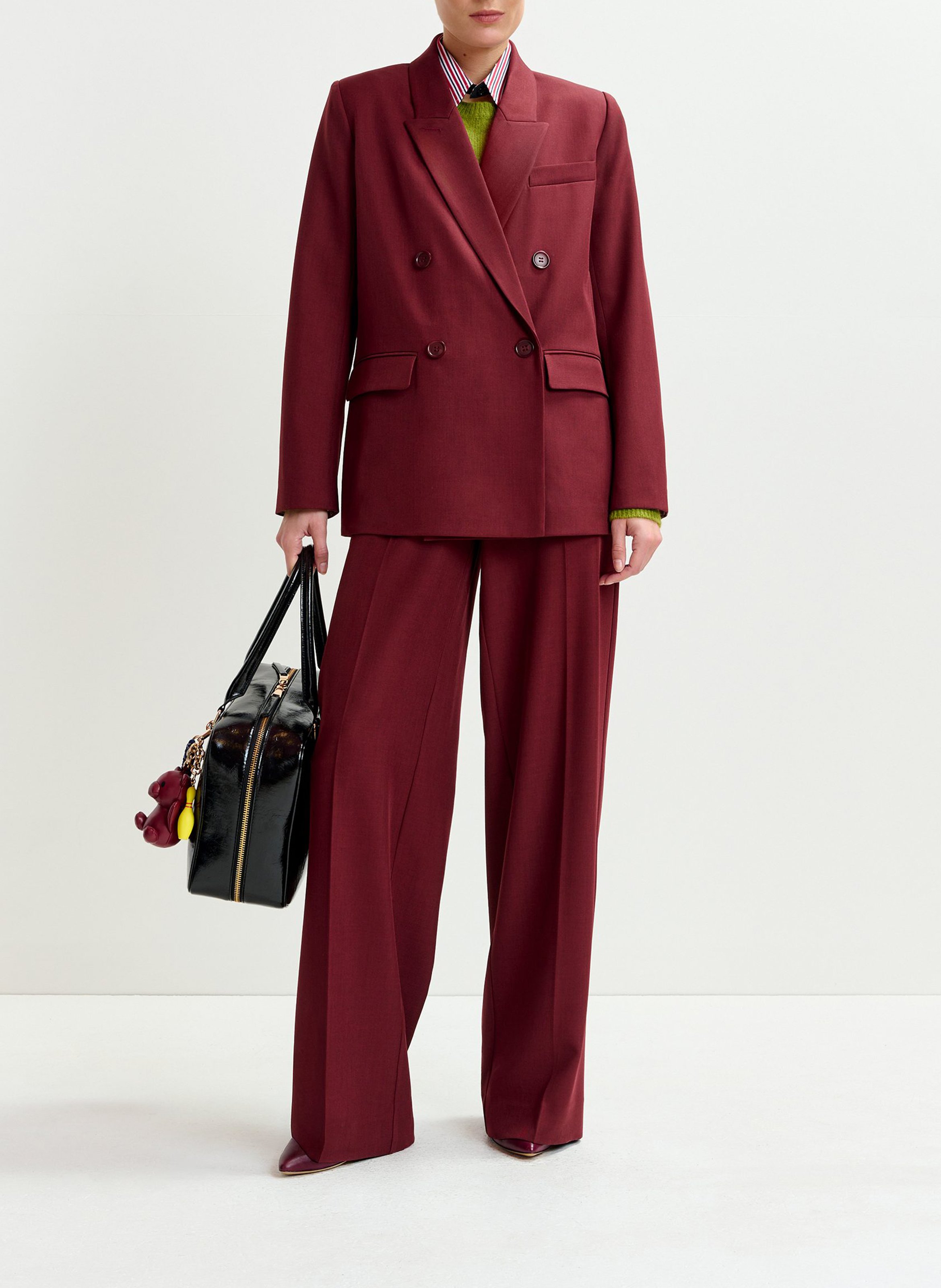 Pantalon tailleur taille haute uni ESSENTIEL ANTWERP Rouge