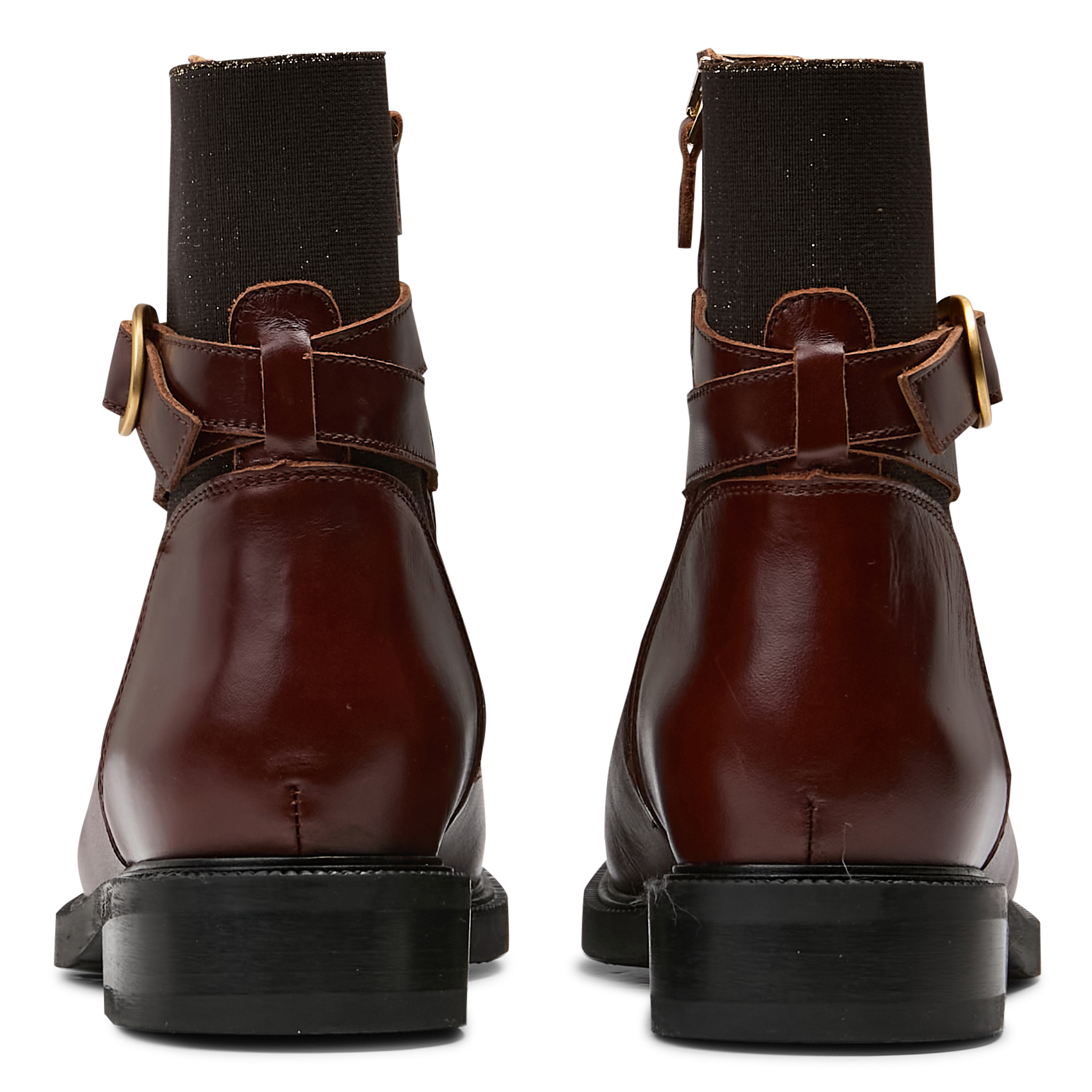 Effen leren enkellaarzen met textuur MAISON TOUFET Bruin