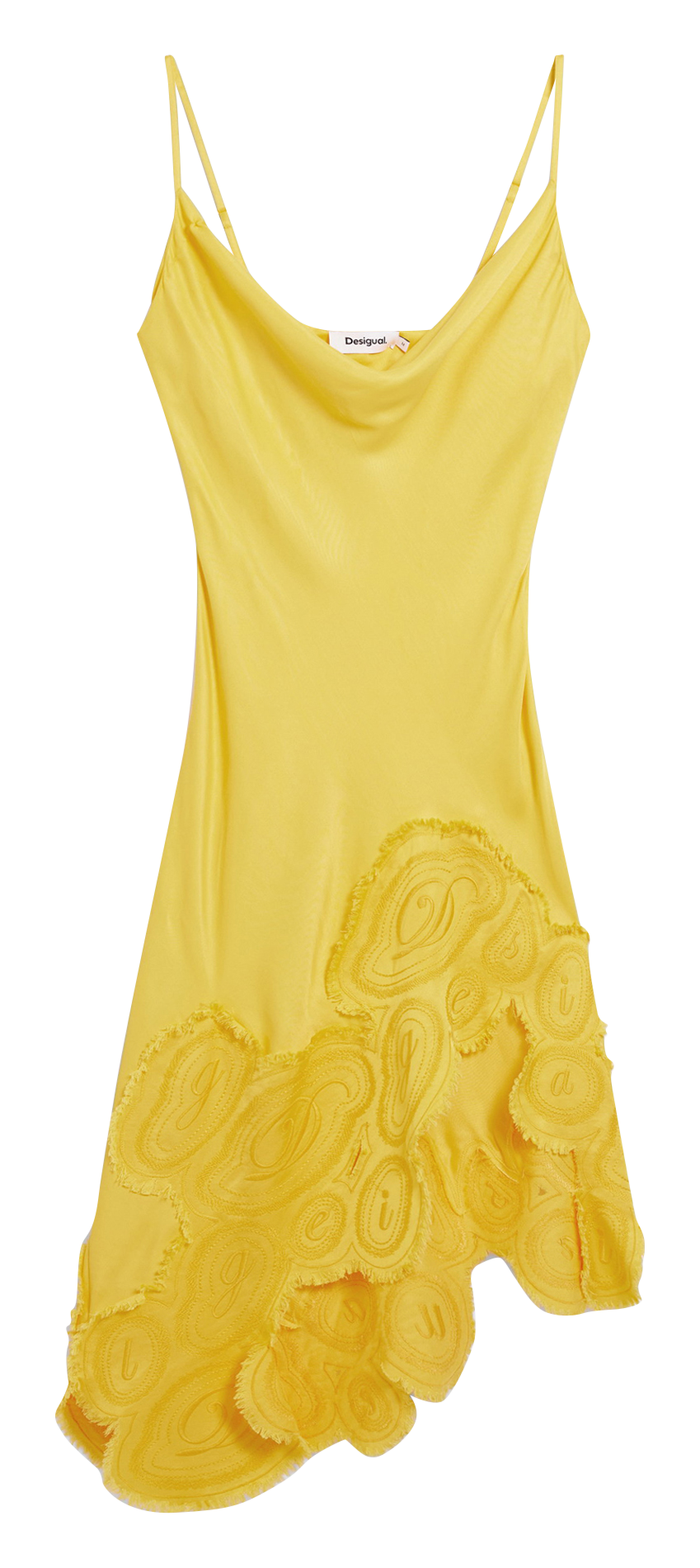 Kurzkleid aus Viskose-Mix DESIGUAL Gelb