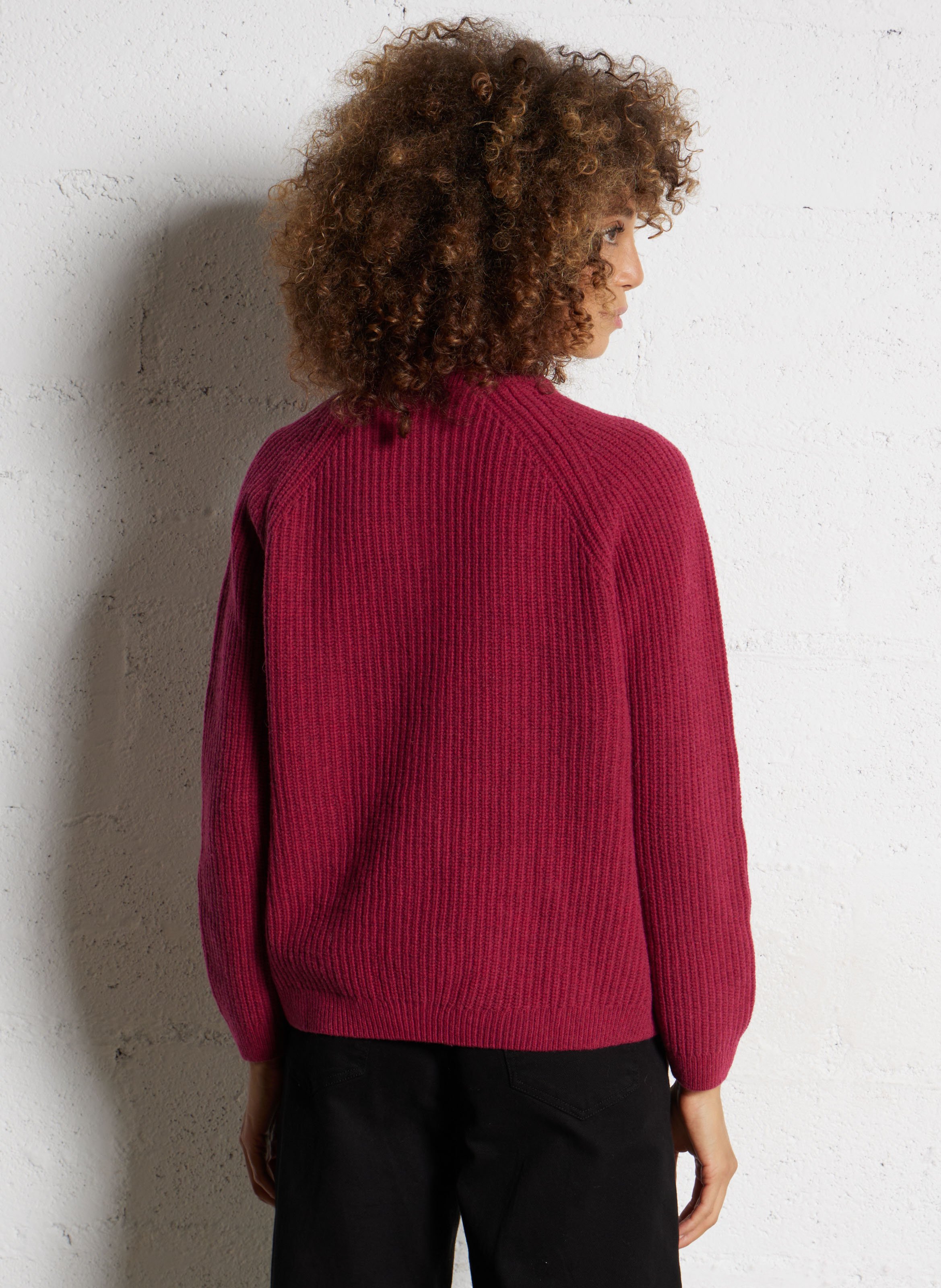 Cardigan boutonné en maille côtelée ARMOR LUX Rouge