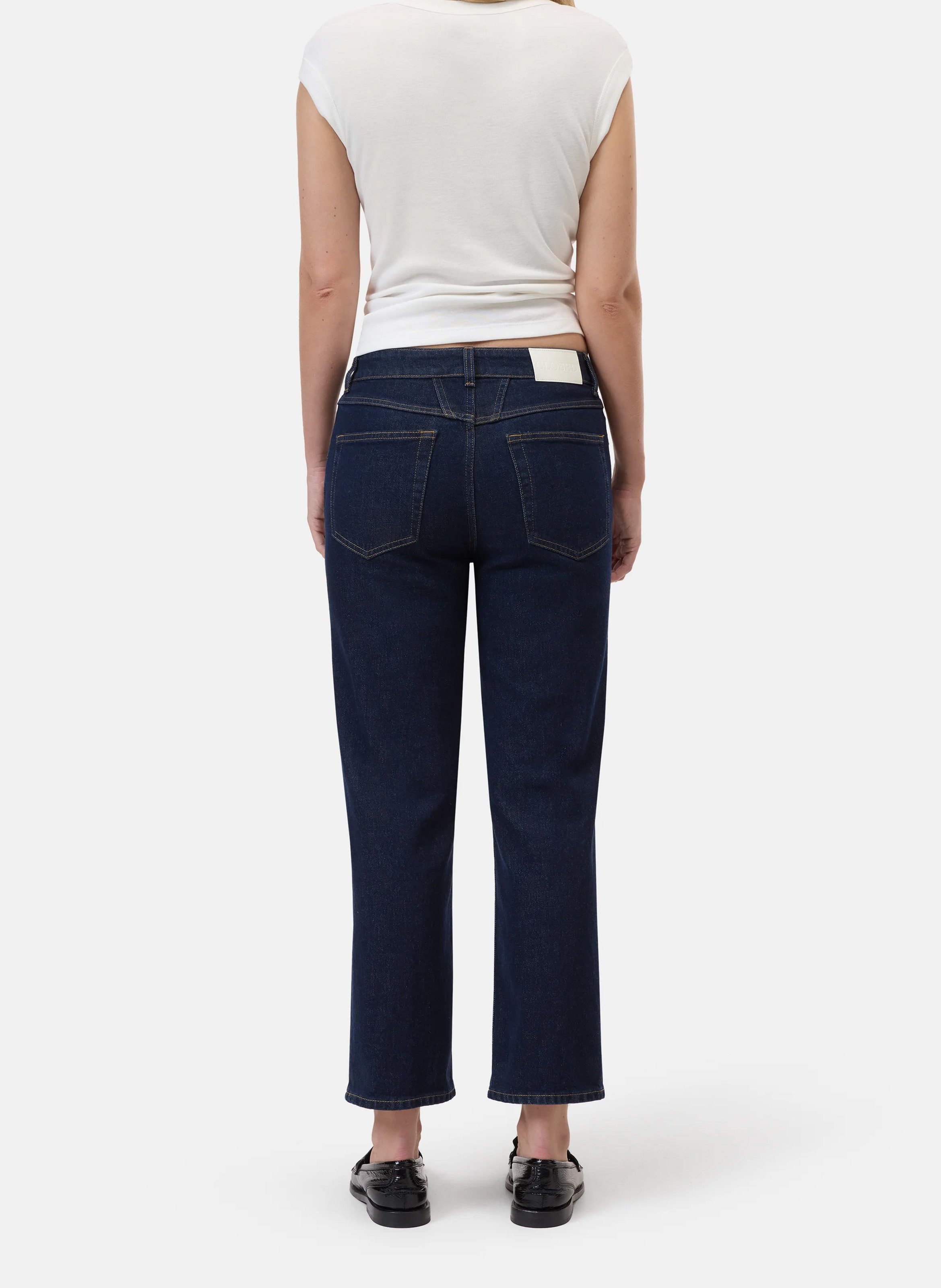 Cotton-blend straight jeans CLOSED Blue