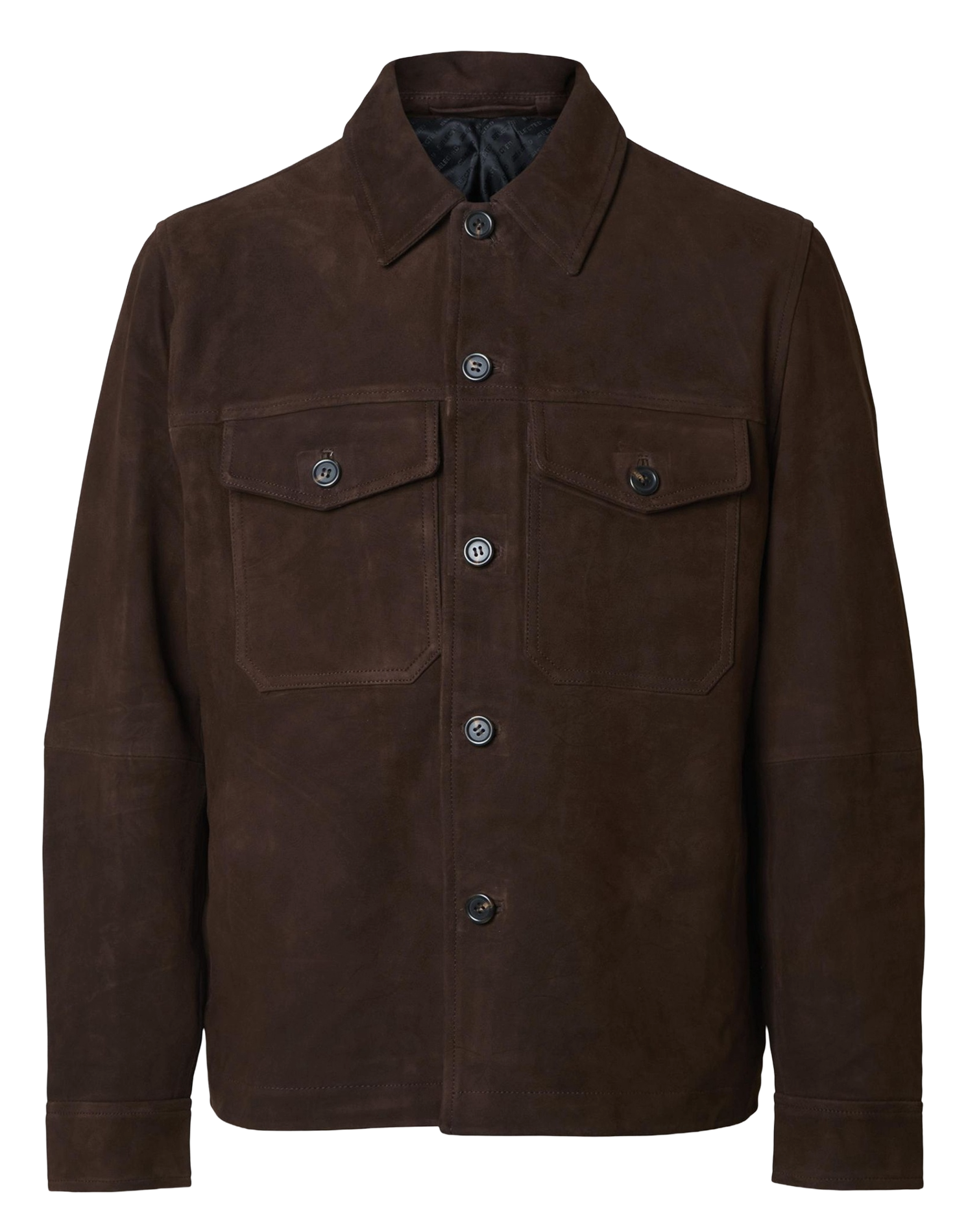 Lederjacke, gerader Schnitt SELECTED Braun