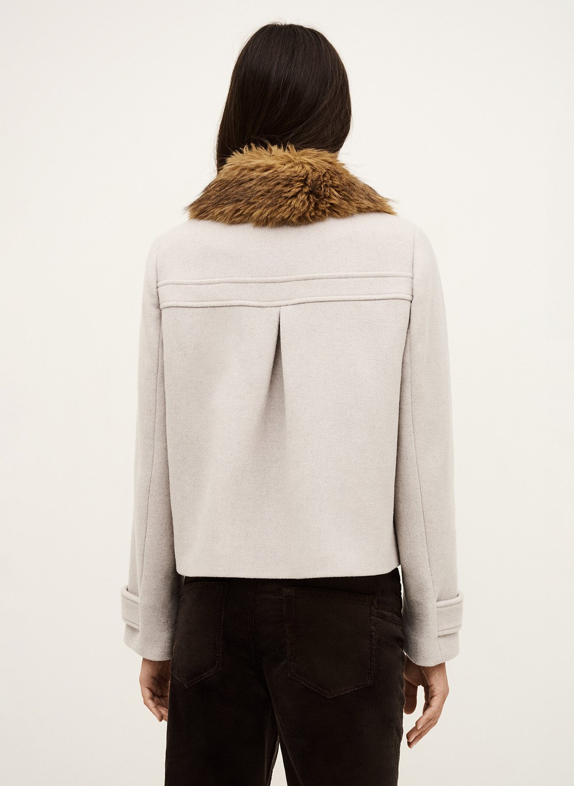 Veste droite en laine mélangée BA&SH Beige