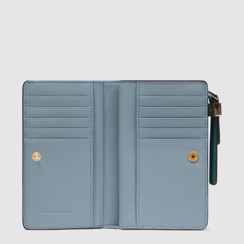Petite taille, portefeuille pour femmes à deux volets PIQUADRO Blue