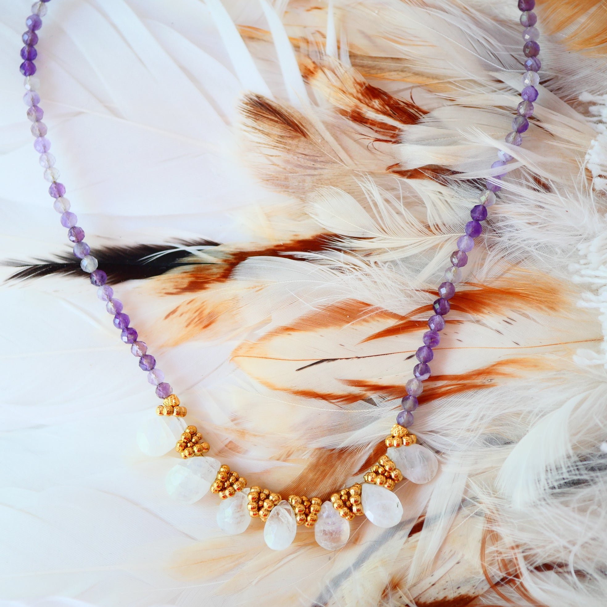 Amethyst necklace GINANDGER Purple