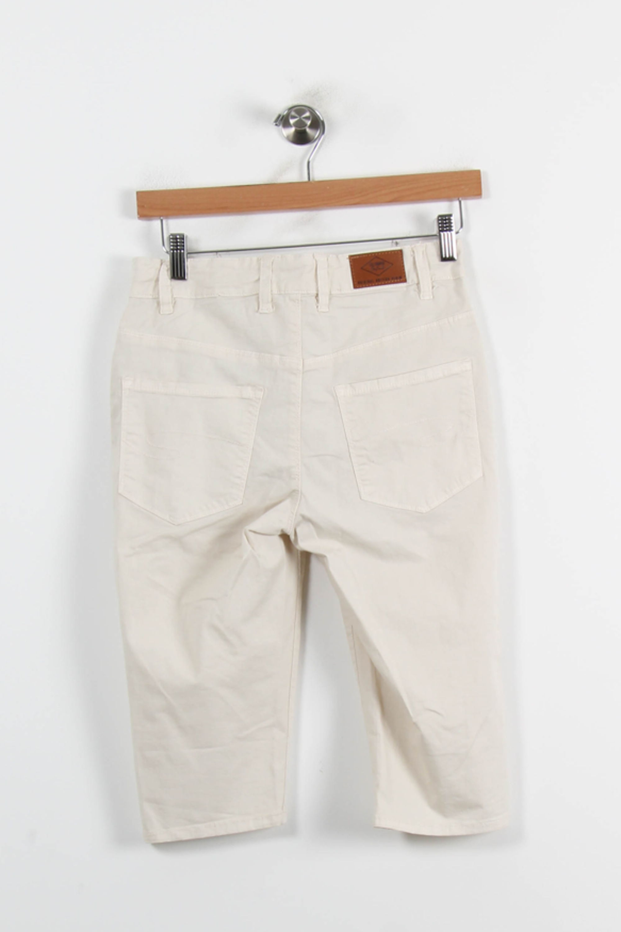 Cropped slim jeans with studs LEE - Seconde Main Beige
