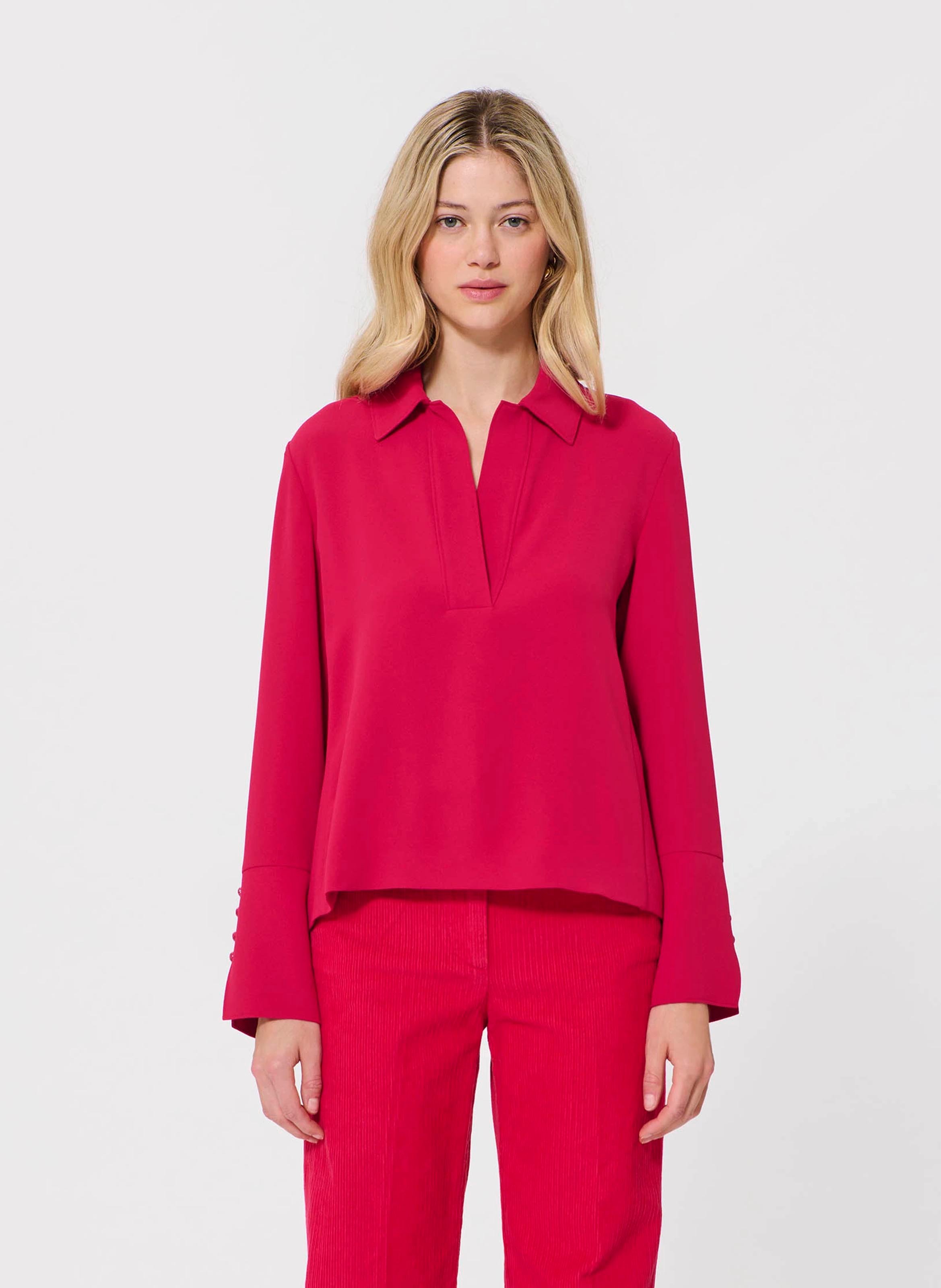 Langarm-Polo-Shirt uni TARA JARMON