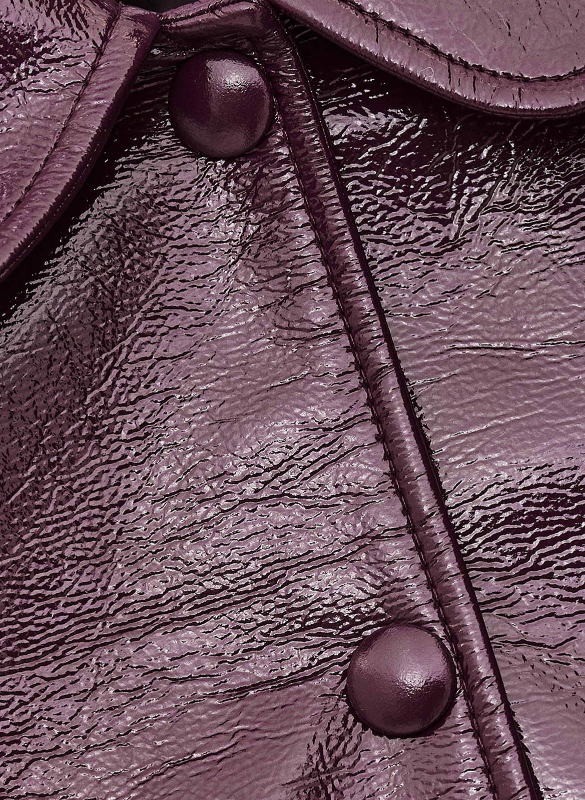 Veste droite col claudine effet cuir BA&SH Prune