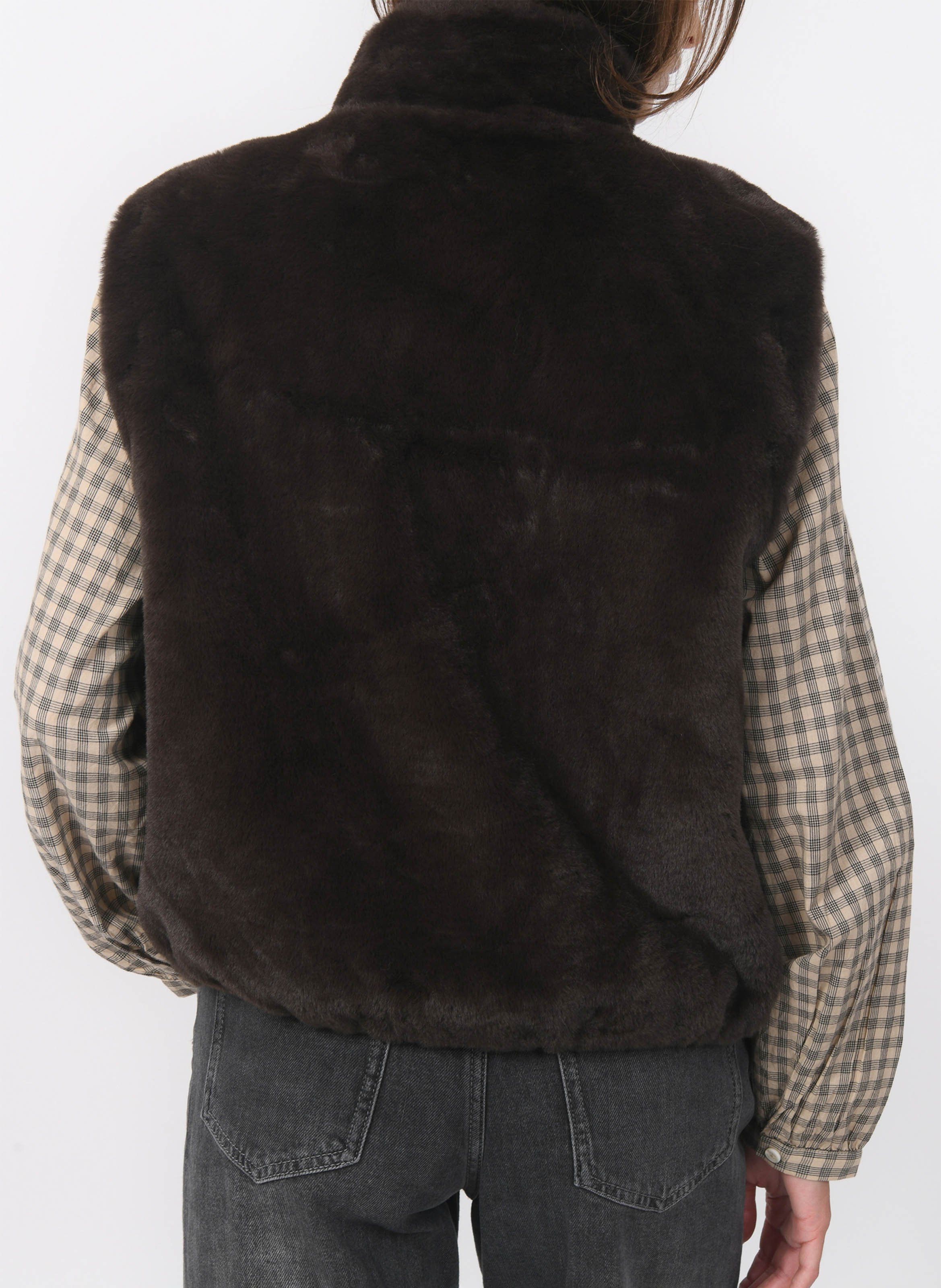 Jas met opstaande kraag en bonteffect KOOKAI Bruin