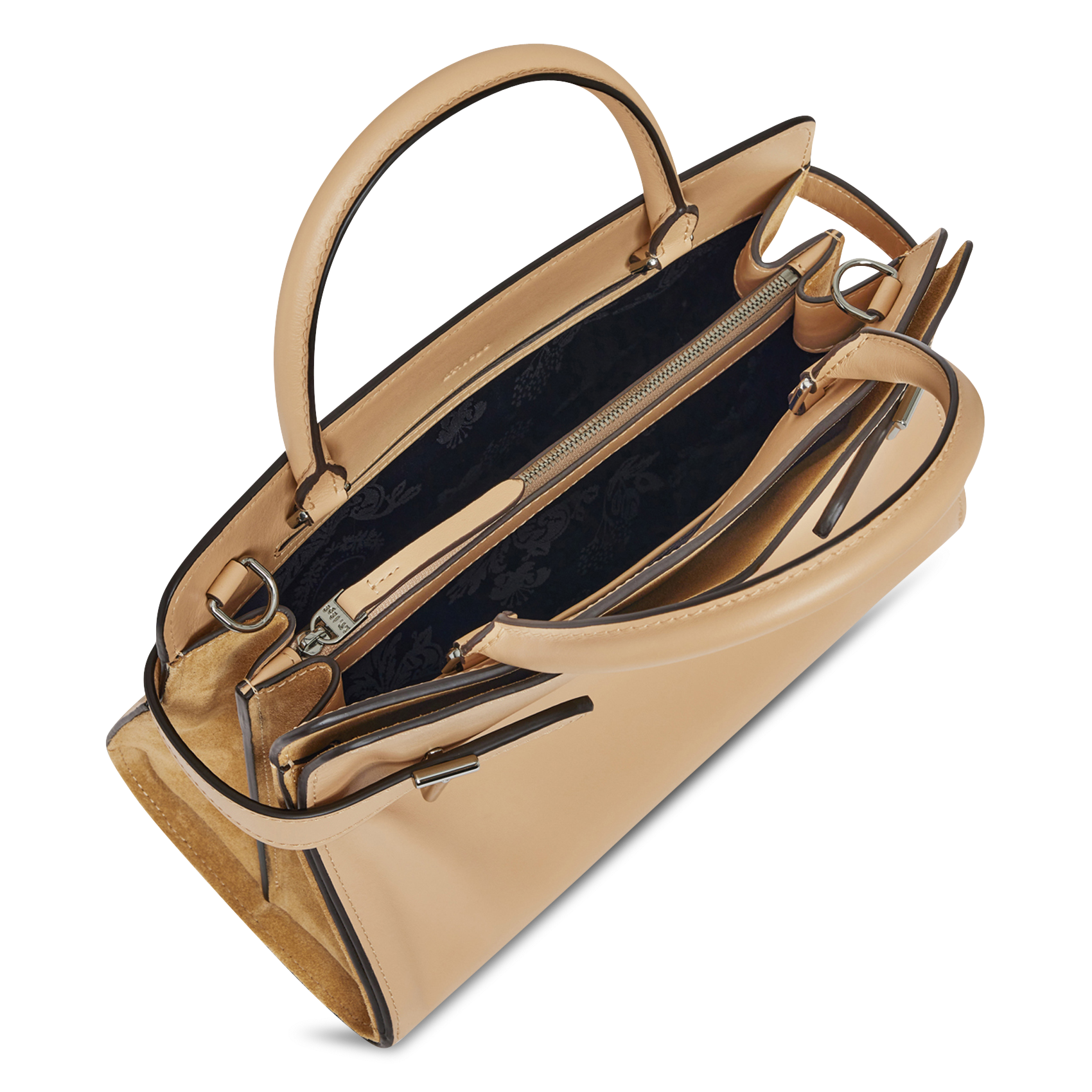 Bowlingtasche aus genarbtem Leder mit Reißverschluss LE TANNEUR Beige