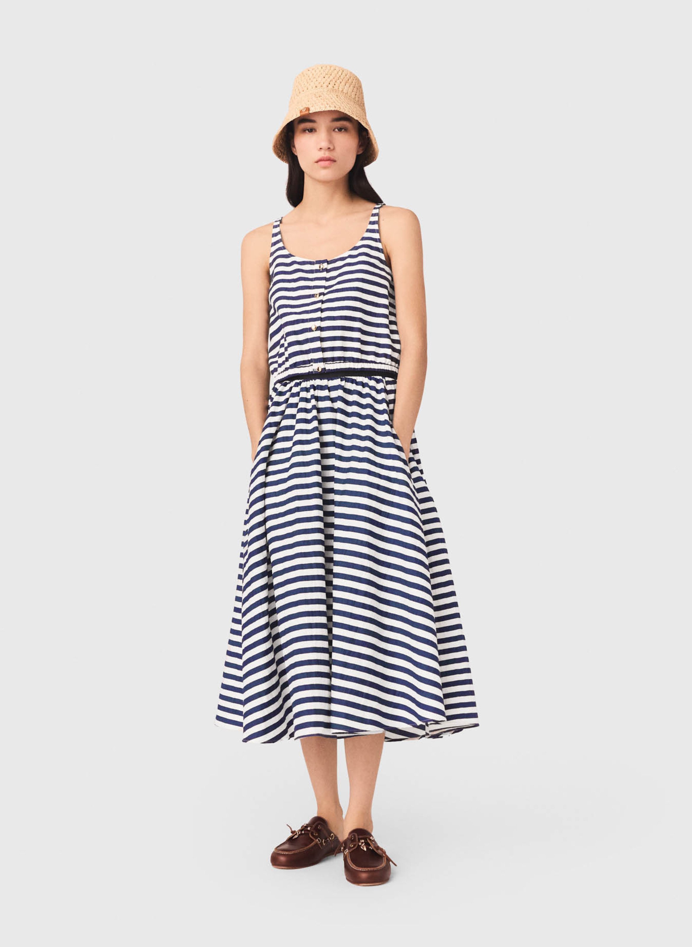 Round-neck straight crop top MAJE White