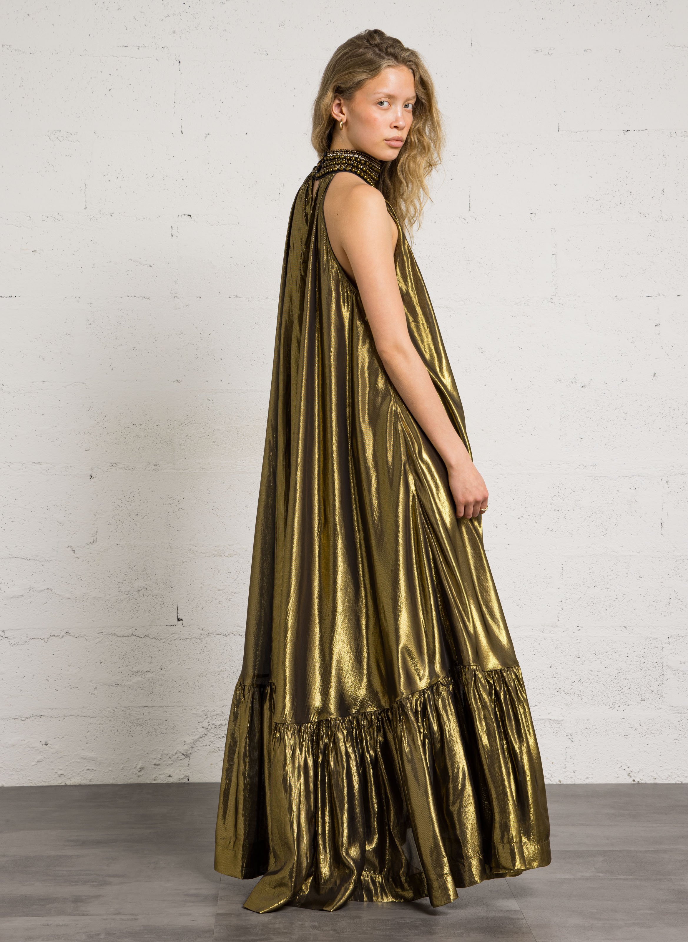 Langes Kleid in Metallic-Optik MES DEMOISELLES Schwarz