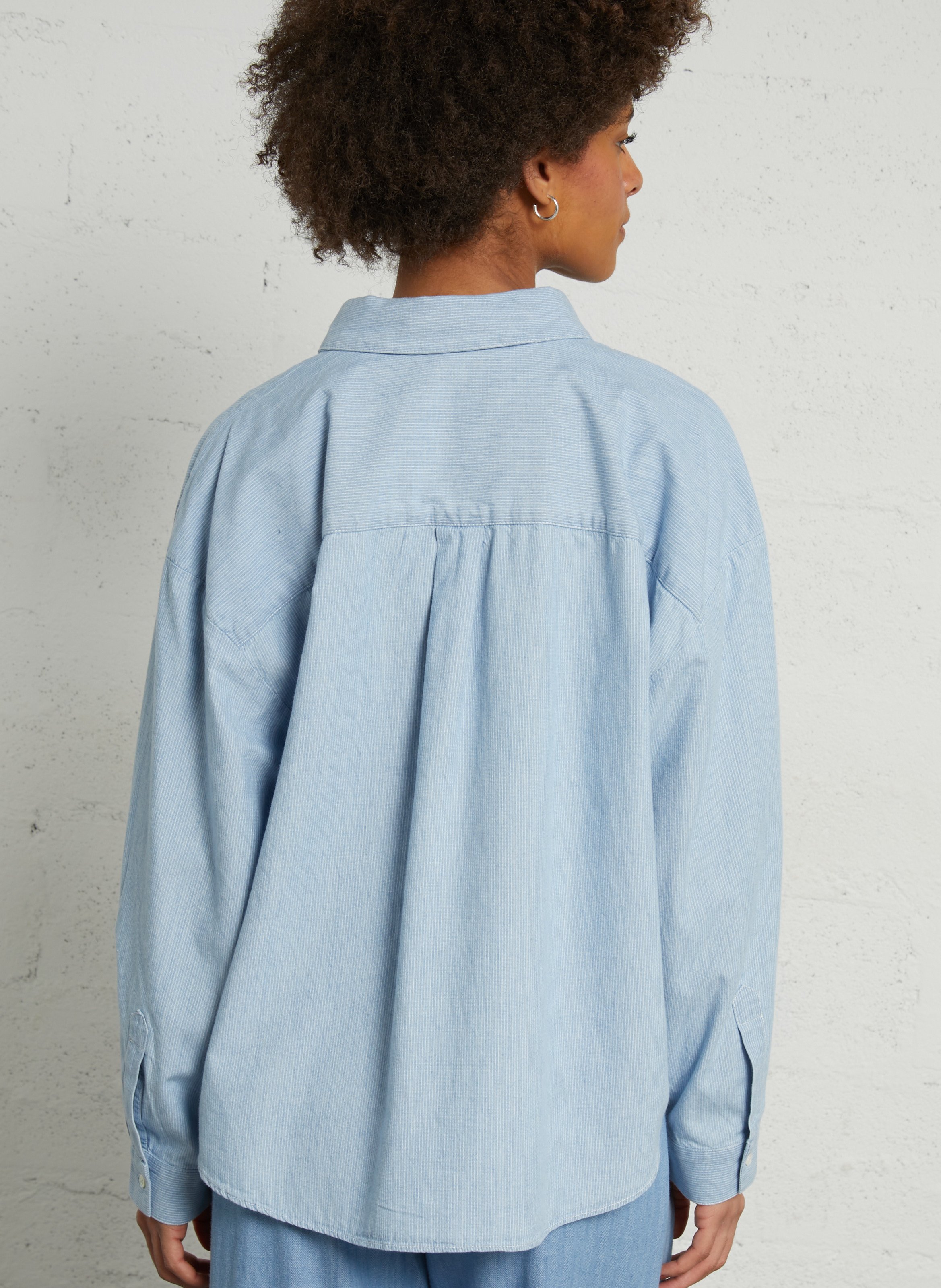 Oversized cotton shirt with classic collar MASSCOB Blue