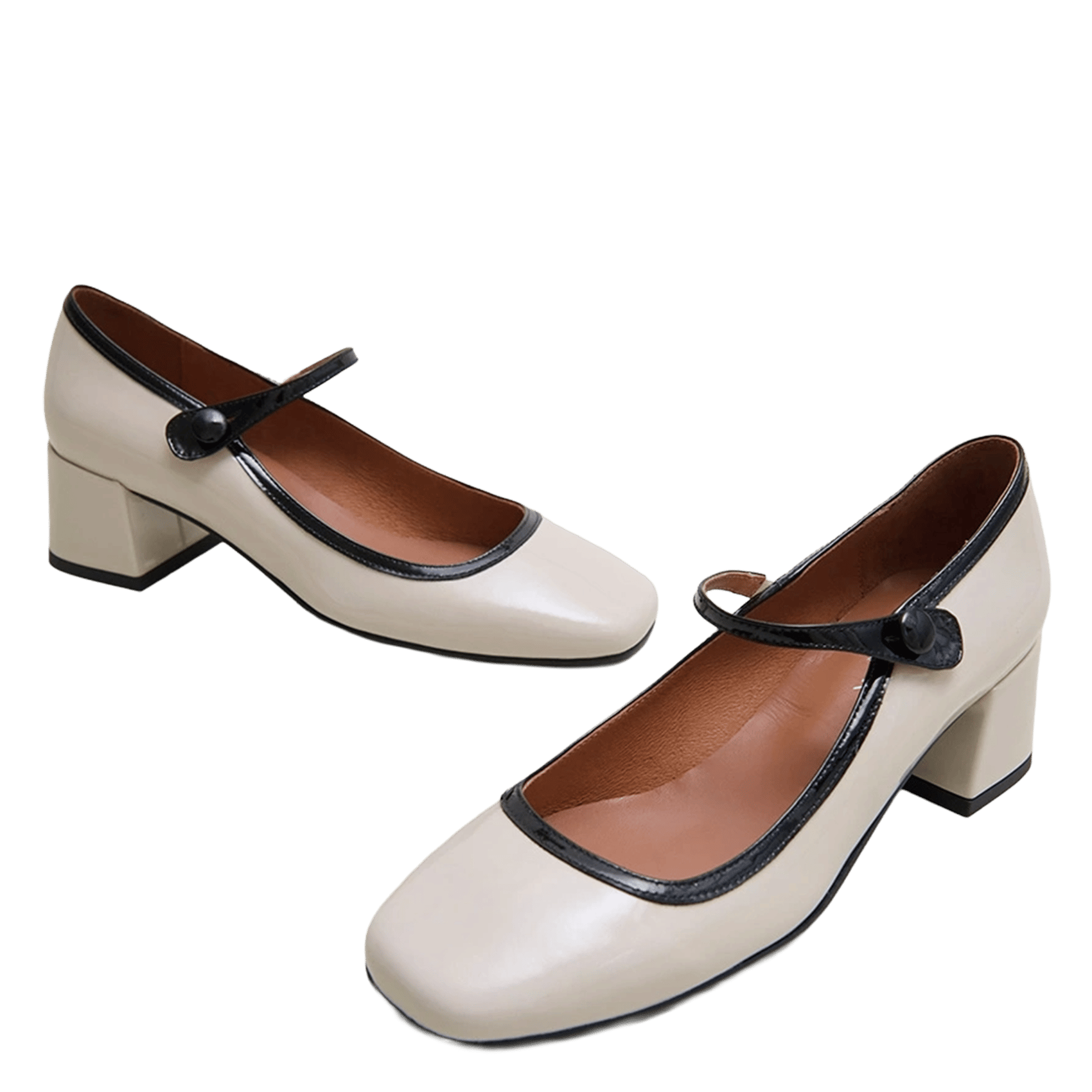 Escarpins en cuir vernis JONAK Beige