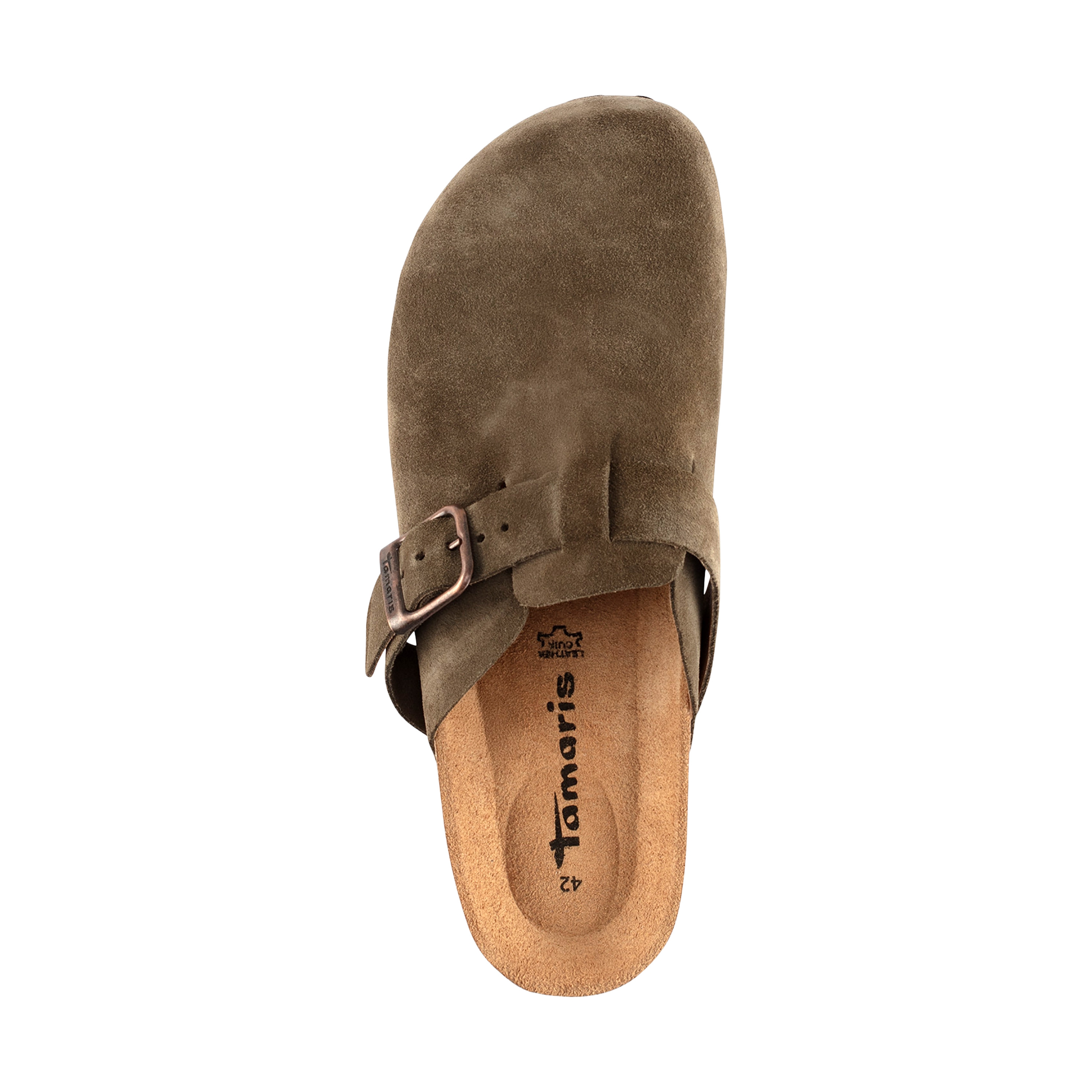 Leather mules TAMARIS Green