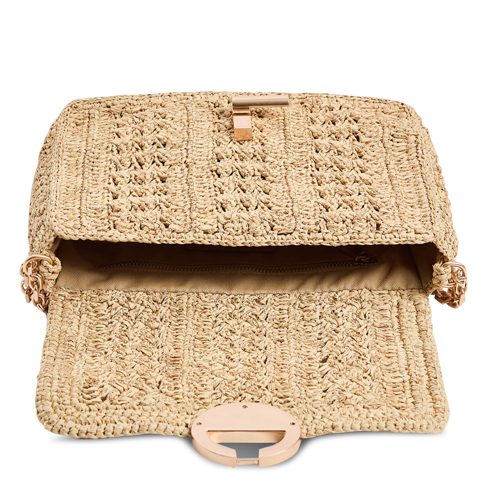 Sac bandoulière en raphia VANESSA BRUNO Beige