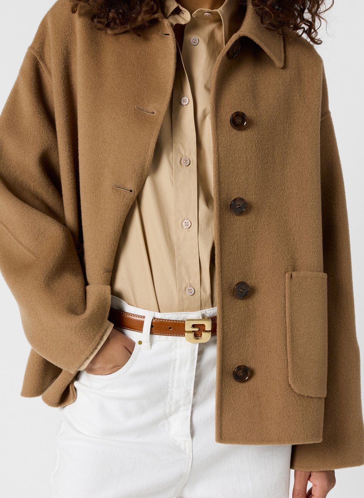 Wollmantel mit Knopfleiste GERARD DAREL Braun