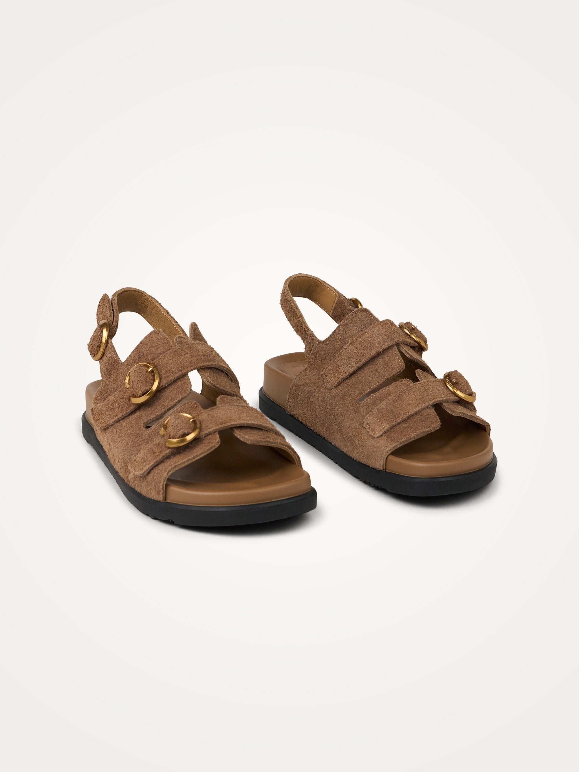 Leopard print flat sandals with strap VANESSA WU Brown