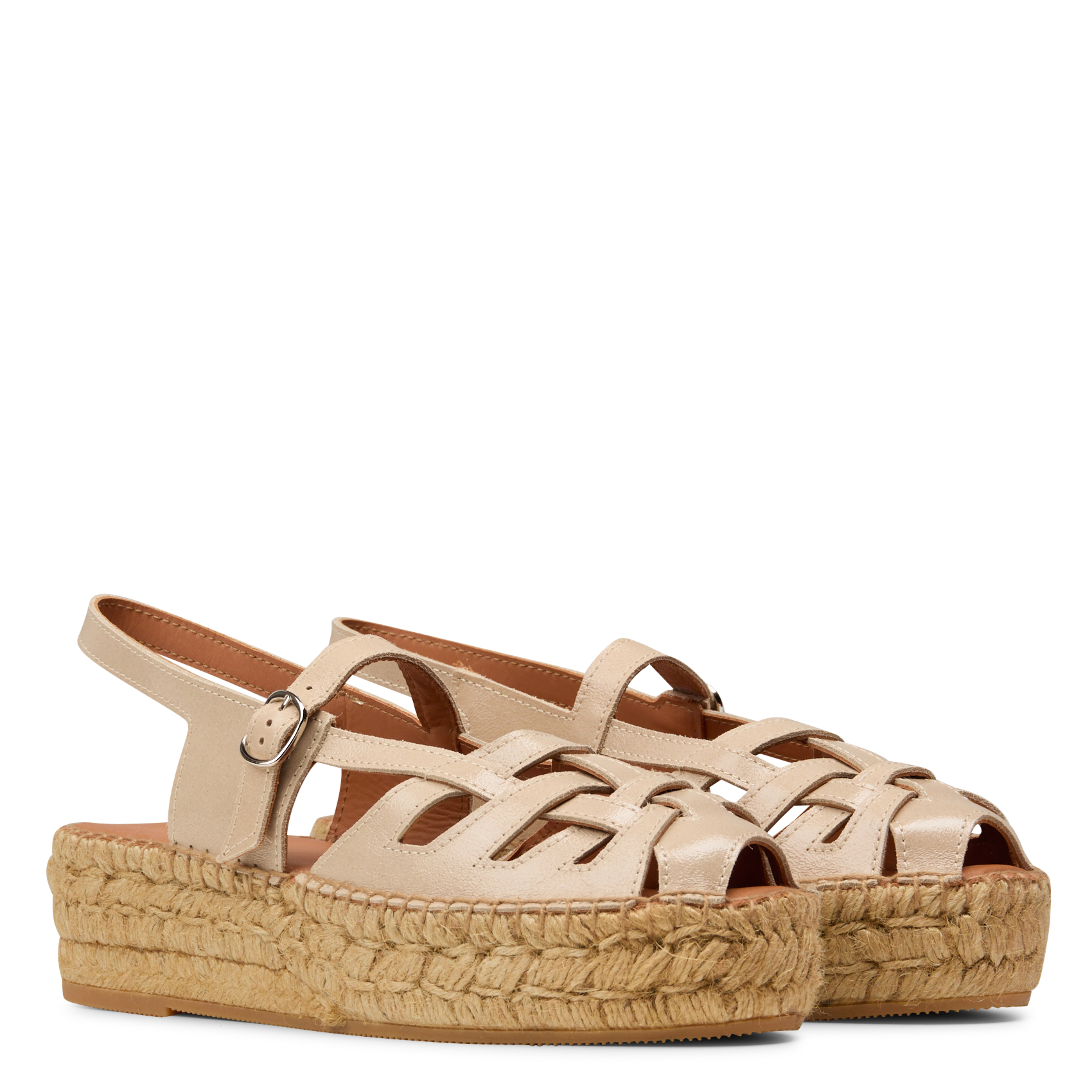 Leather espadrilles NAGUISA Brown