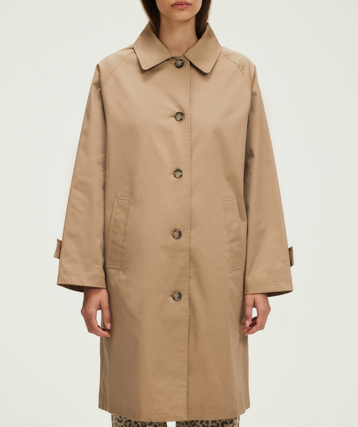 Trenchcoat mit Stehkragen aus Baumwollmischung PABLO Beige