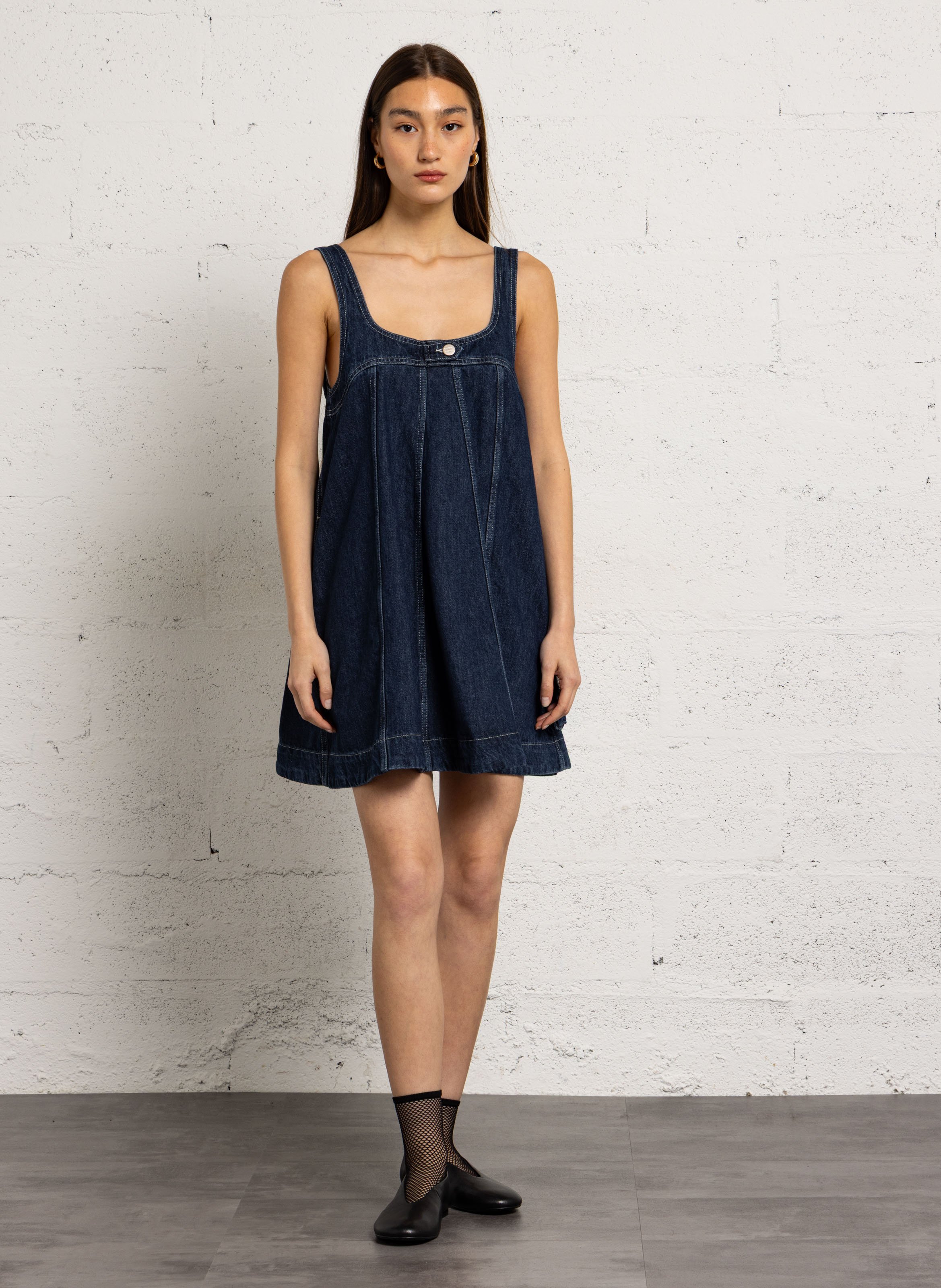 Short organic cotton dress DAMSON MADDER Blue