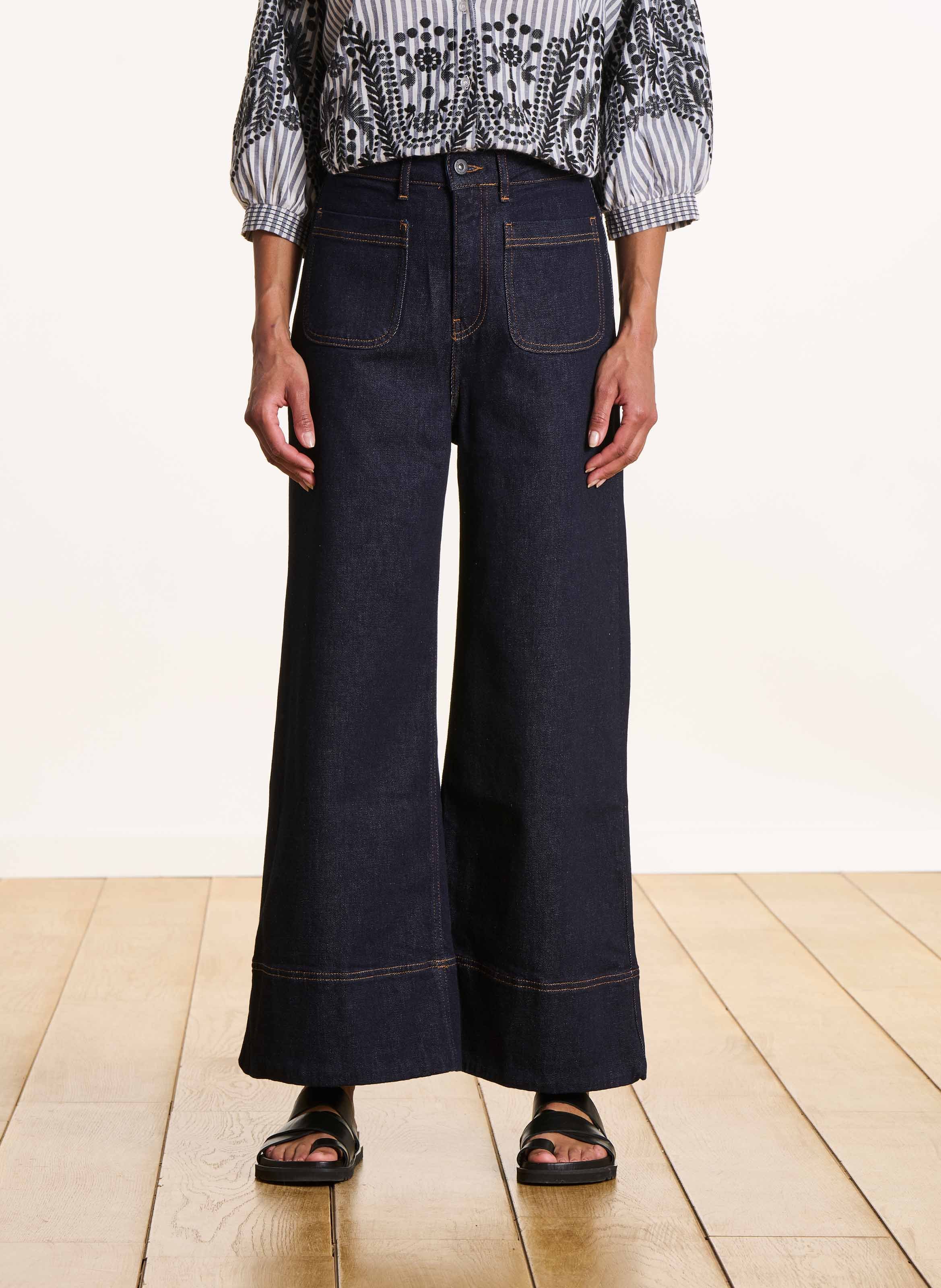 Organic cotton-blend cropped jeans LA FEE MARABOUTEE