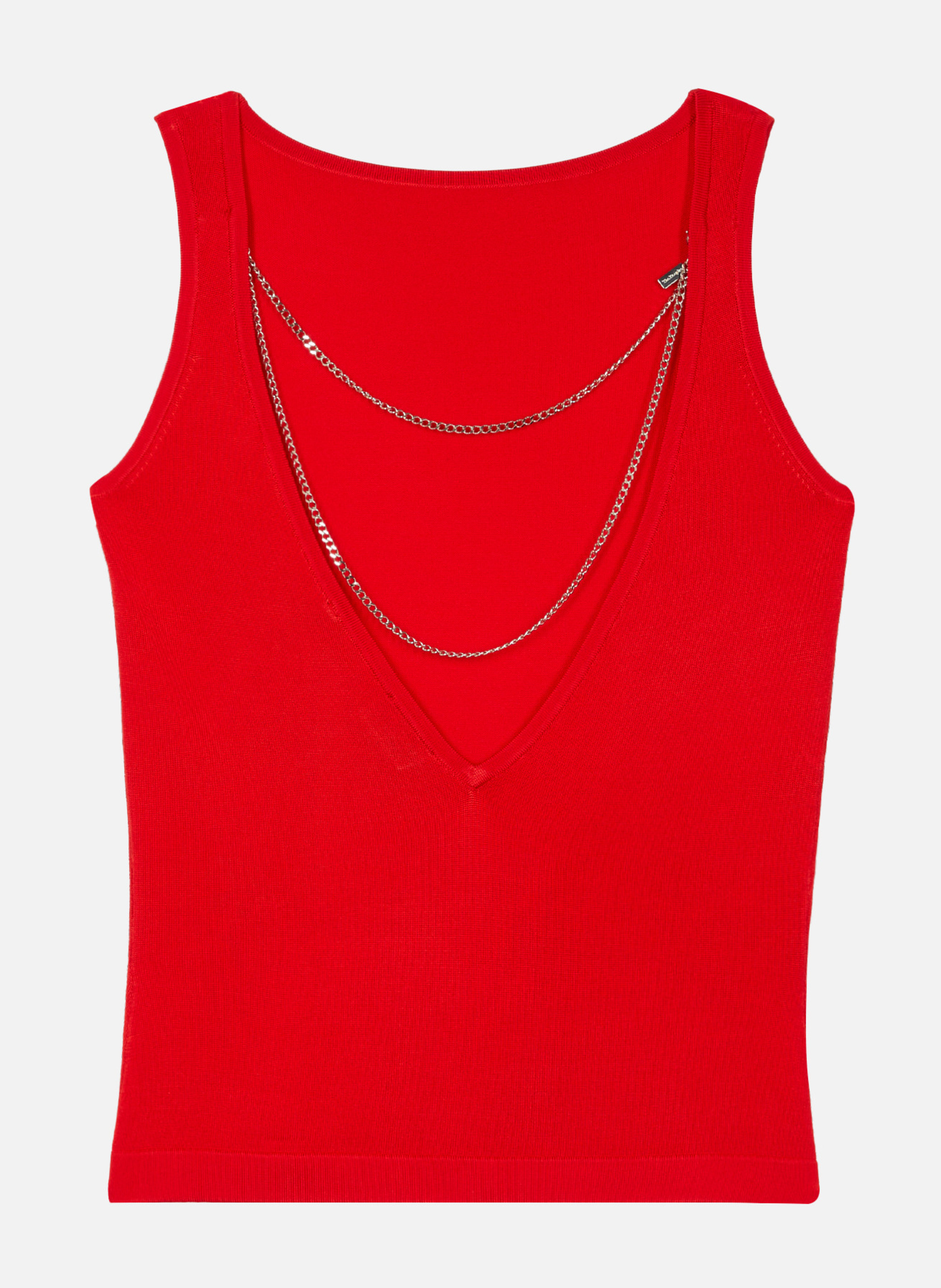 Knit top with chains THE KOOPLES Red