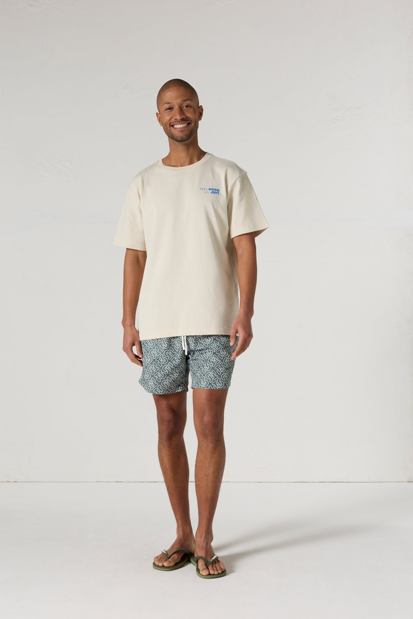 Round neck unisex printed kood t-shirt JOTT White