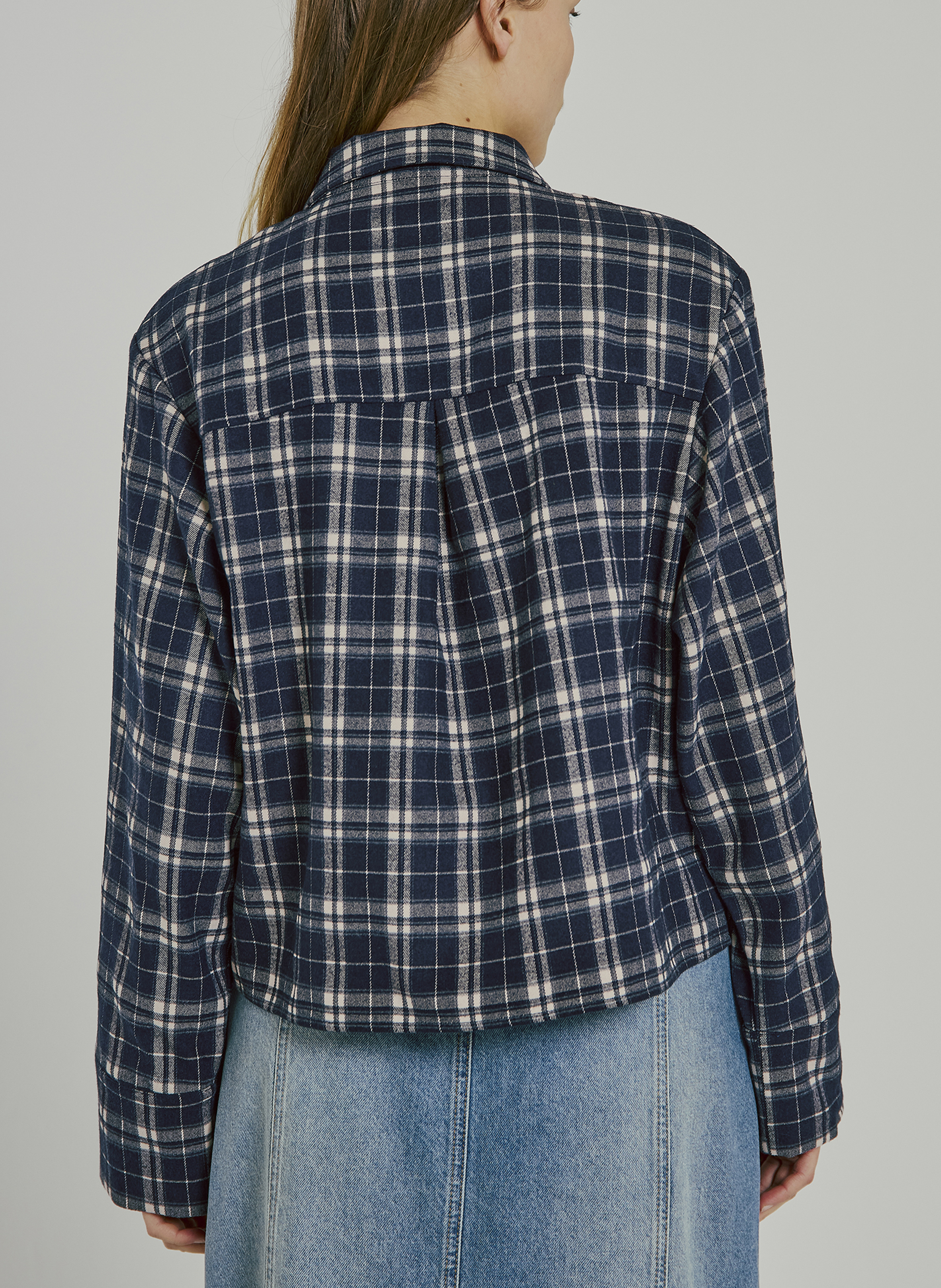 Blouse met klassieke kraag NORR Blauw