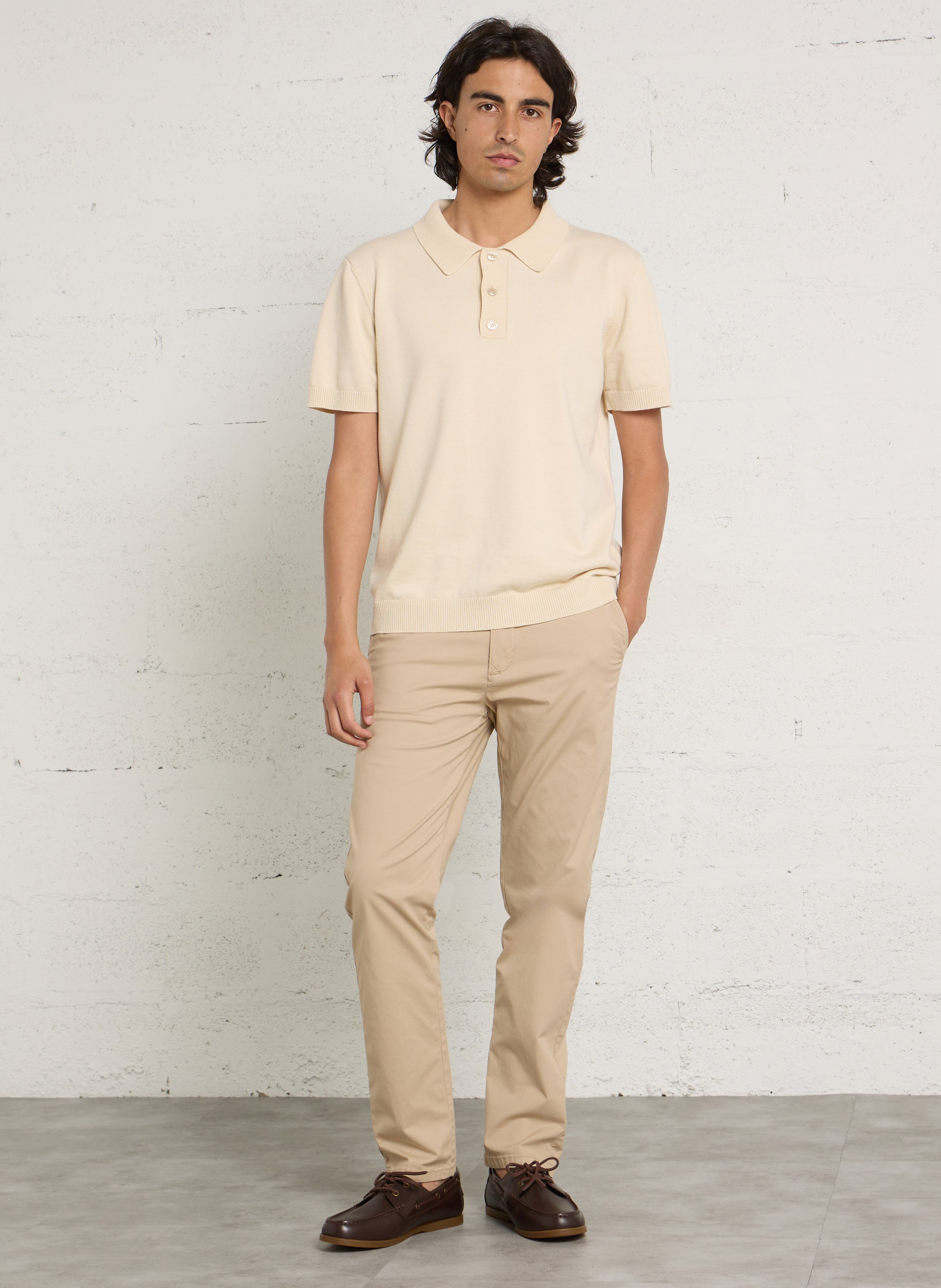 Solid straight chino pants PEPE JEANS Beige