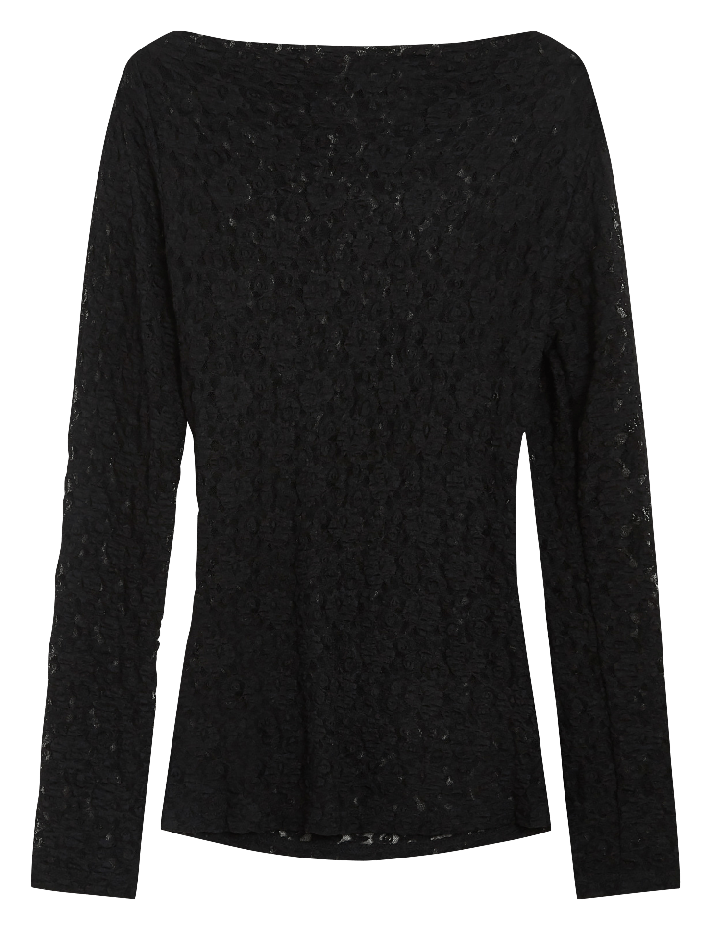 Straight round-neck lace top | Black GRACE ET MILA Women